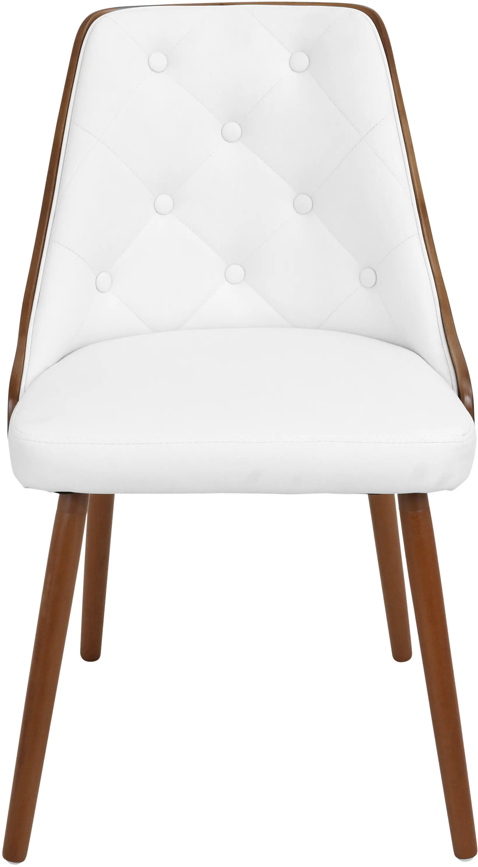 CH-JY-GNN WL+W Mid Century White and Brown Faux Leather Dining Room Chair - Gianna-2