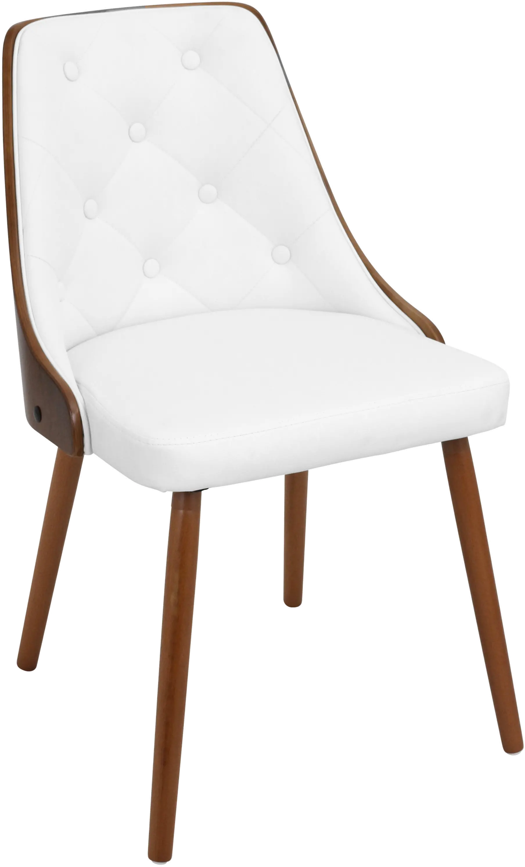 CH-JY-GNN WL+W Mid Century White and Brown Faux Leather Dining Room Chair - Gianna-3