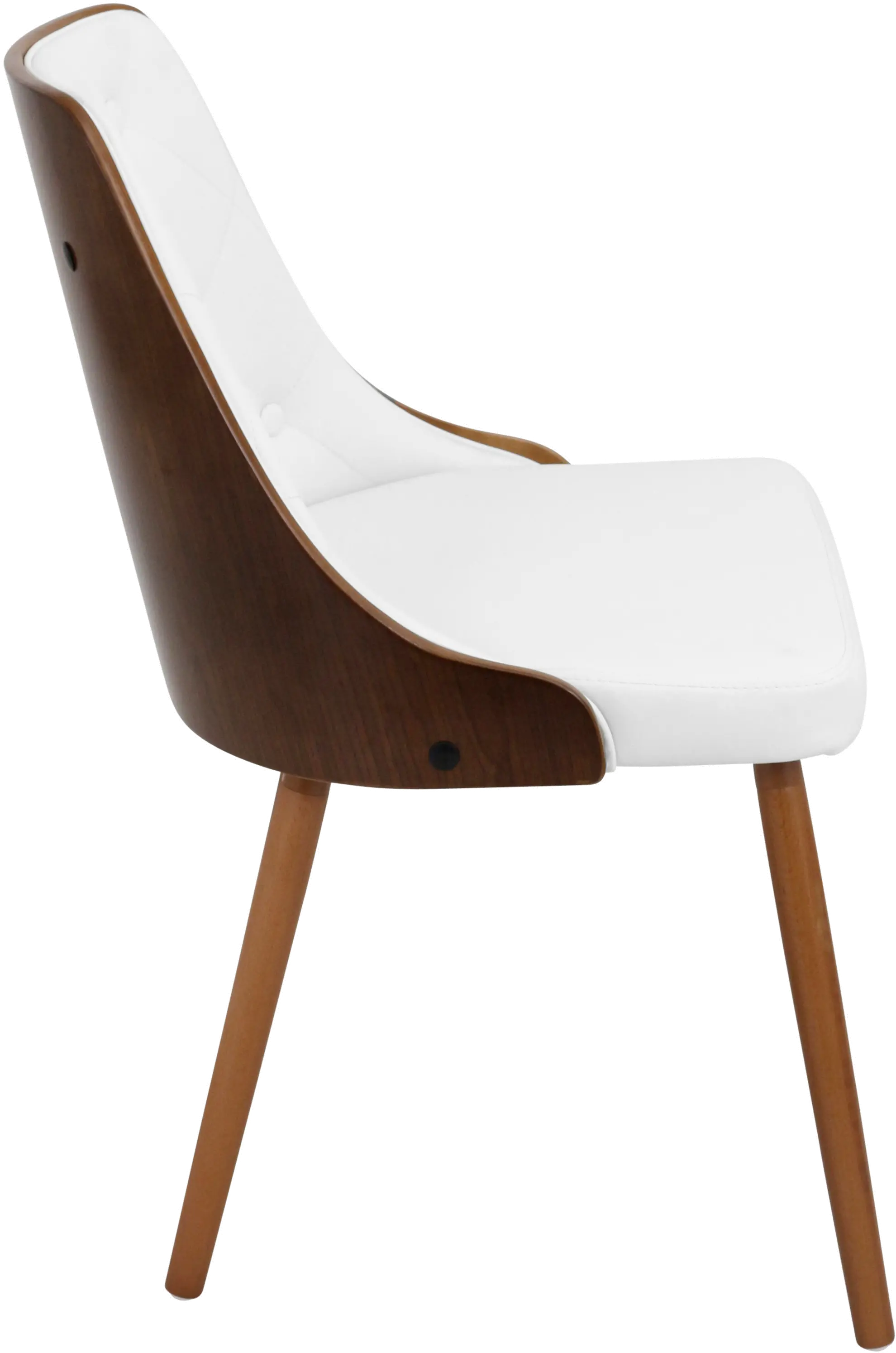 CH-JY-GNN WL+W Mid Century White and Brown Faux Leather Dining Room Chair - Gianna-4