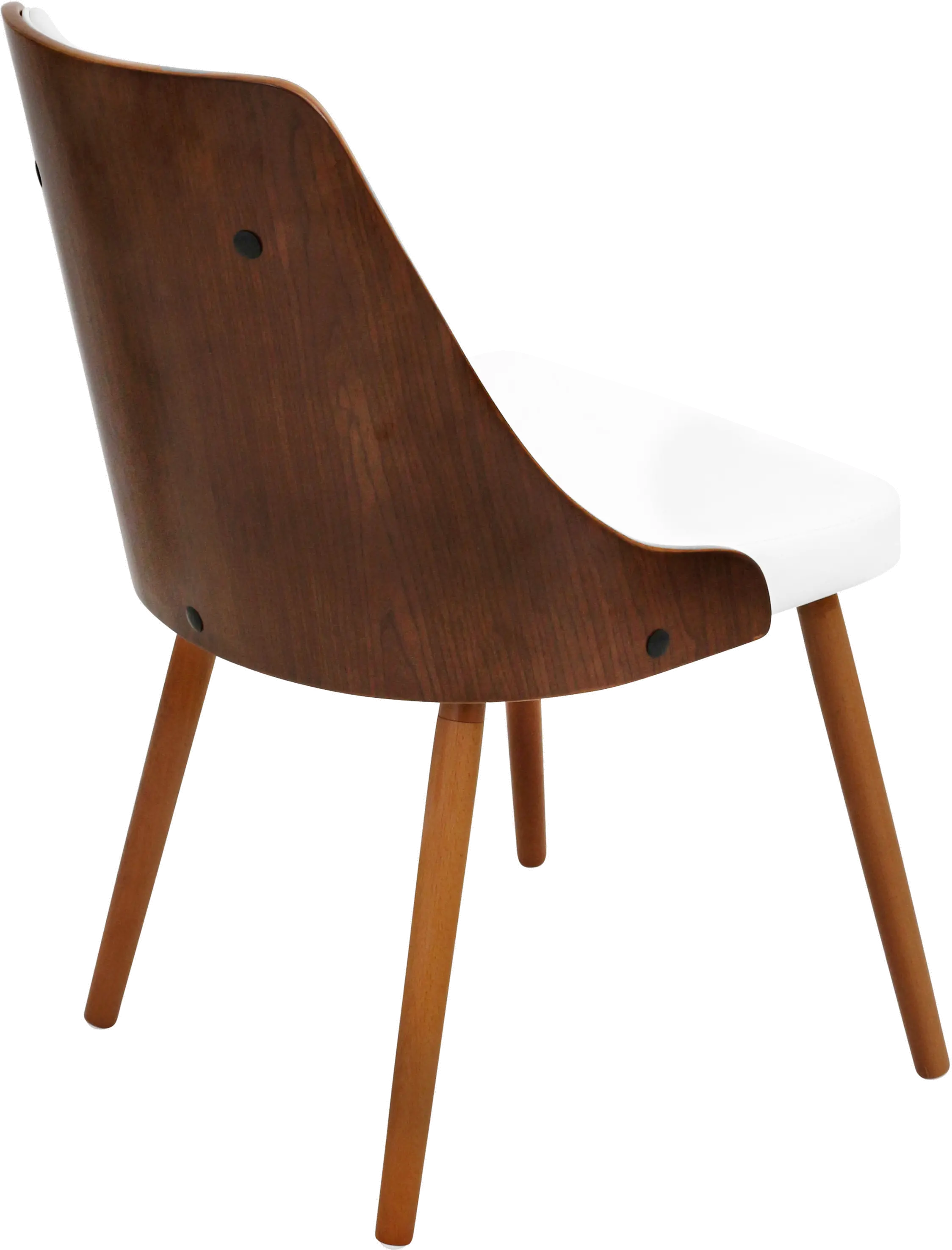 CH-JY-GNN WL+W Mid Century White and Brown Faux Leather Dining Room Chair - Gianna-5