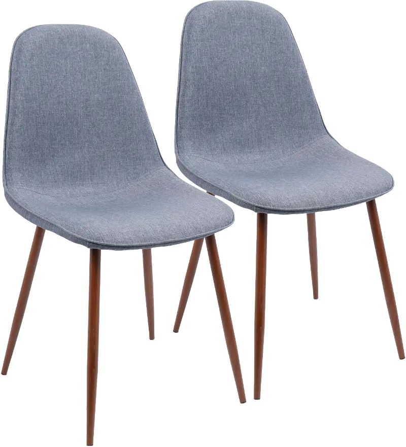 Mid Century Blue Dining Room Chair (Set of 2) - Pebble