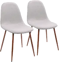 CH-PEB WL+GY2 Mid Century Light Gray Dining Room Chair (Set of 2) - Pebble