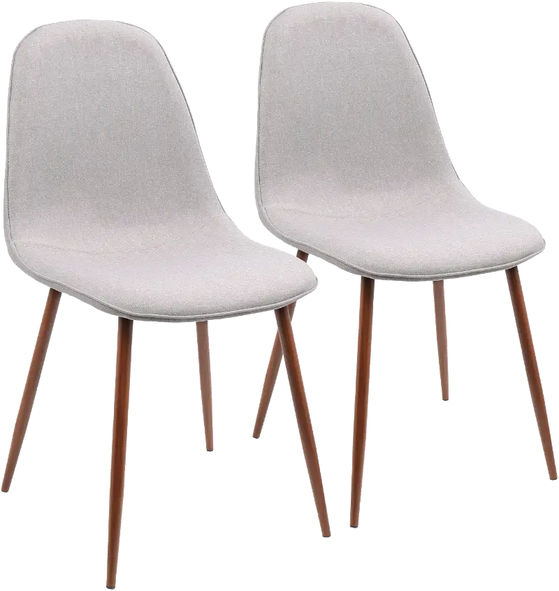 Mid Century Light Gray Dining Room Chair (Set of 2) - Pebble