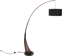 LS-NOAHFL WL+BK Noah Mid Century Modern Walnut Wood Floor Lamp with Marble Base