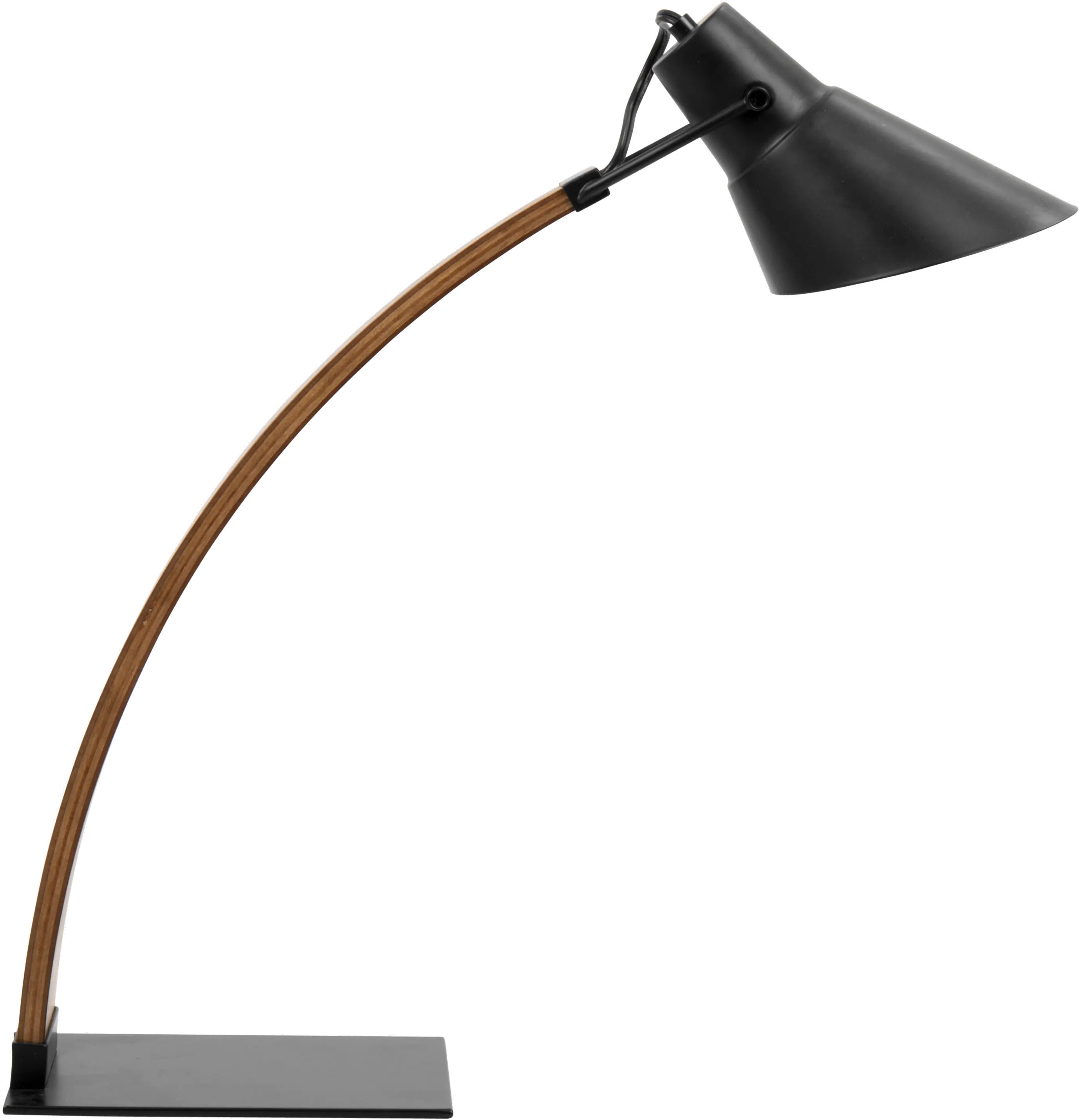 LS-NOAH-WL-BK/LAMP Mid Century Modern Walnut and Black Table Lamp-1