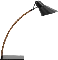 LS-NOAH-WL-BK/LAMP Mid Century Modern Walnut and Black Table Lamp