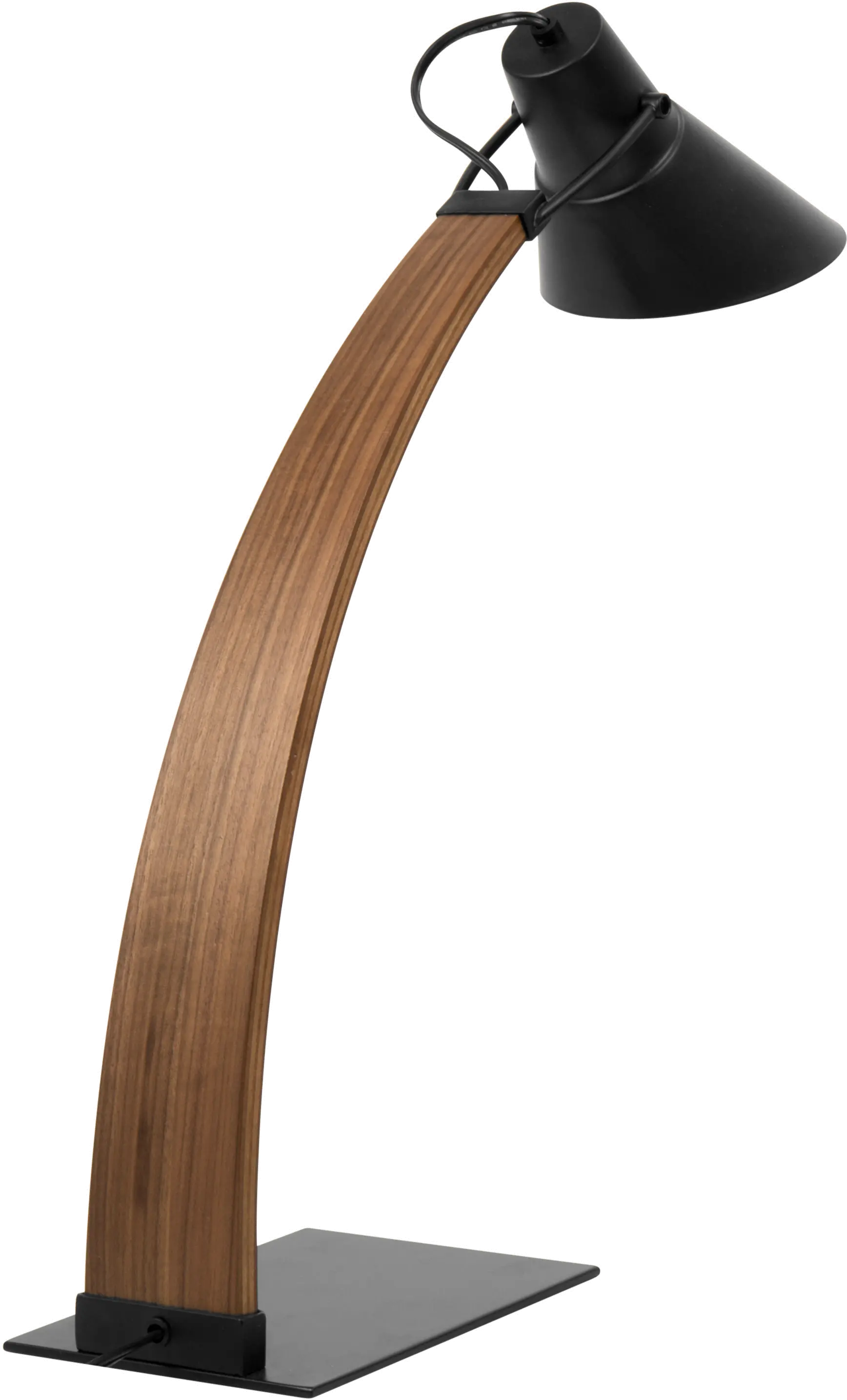 LS-NOAH-WL-BK/LAMP Mid Century Modern Walnut and Black Table Lamp-4
