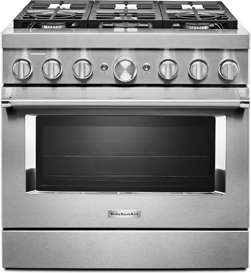KitchenAid Commercial Style Dual Fuel Smart Range - 36 Inch, 5.1 cu. ft., Stainless Steel