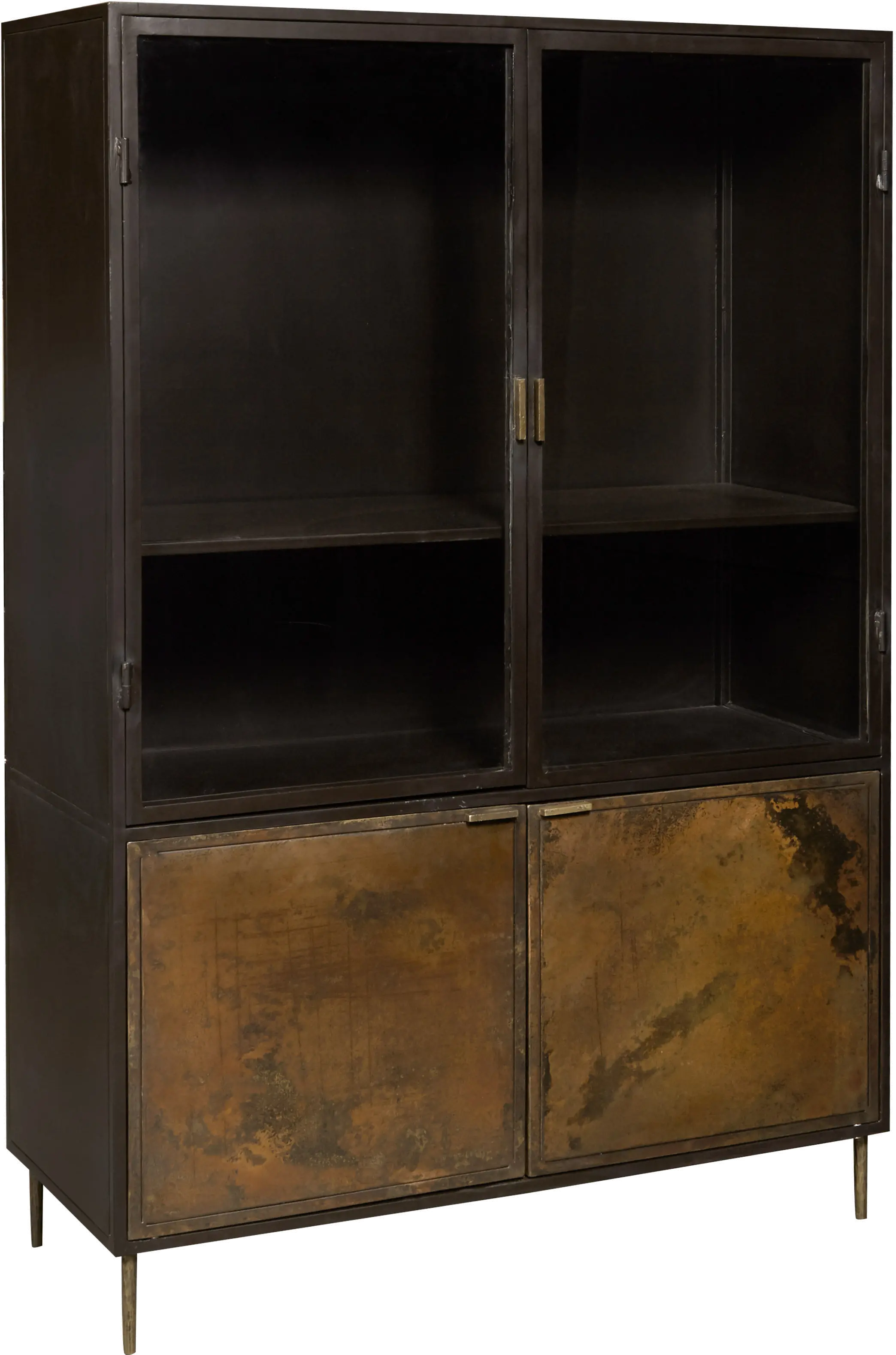 Contemporary Patina Metal Display Cabinet - Modern Eclectic-3