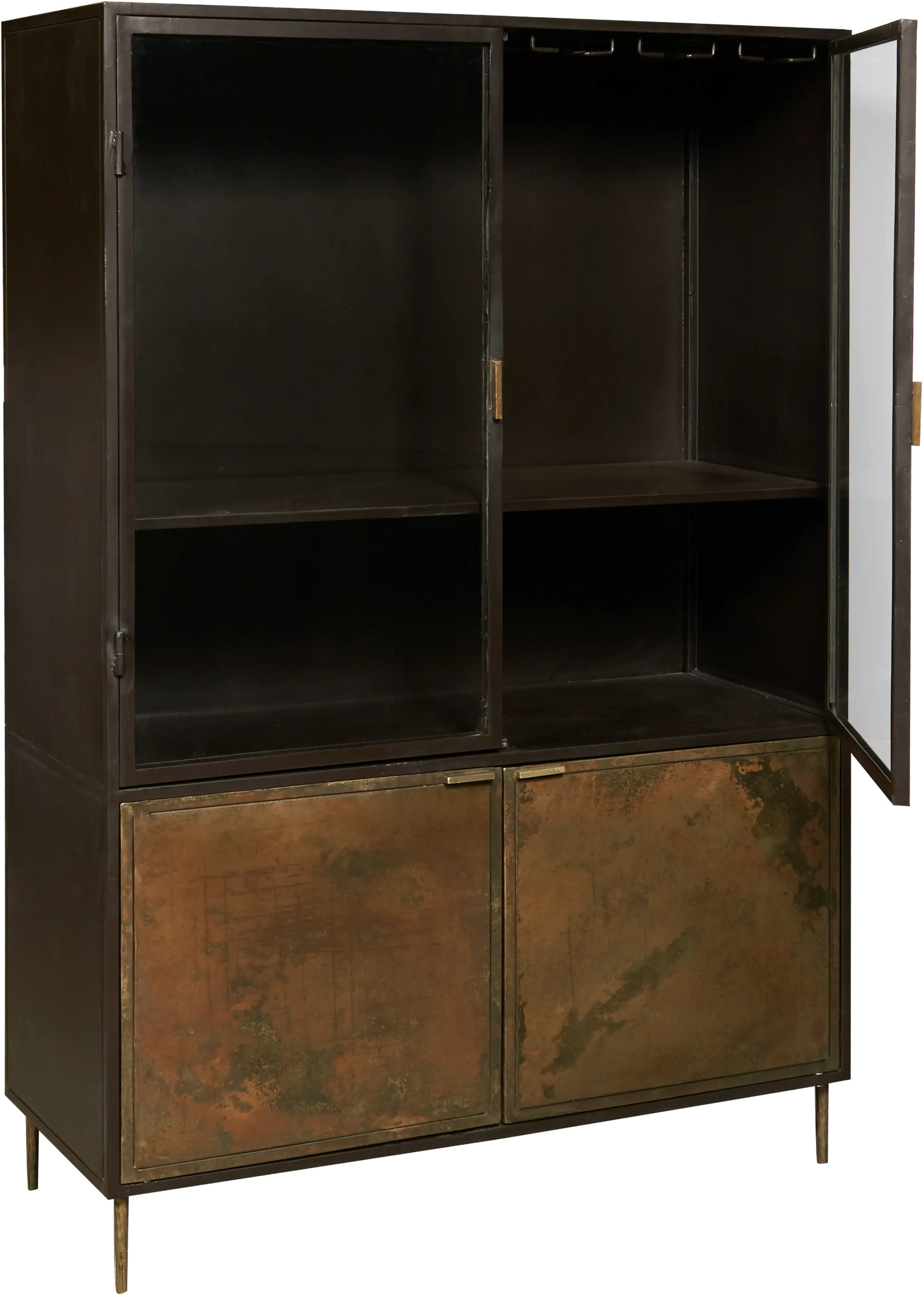 Contemporary Patina Metal Display Cabinet - Modern Eclectic-4