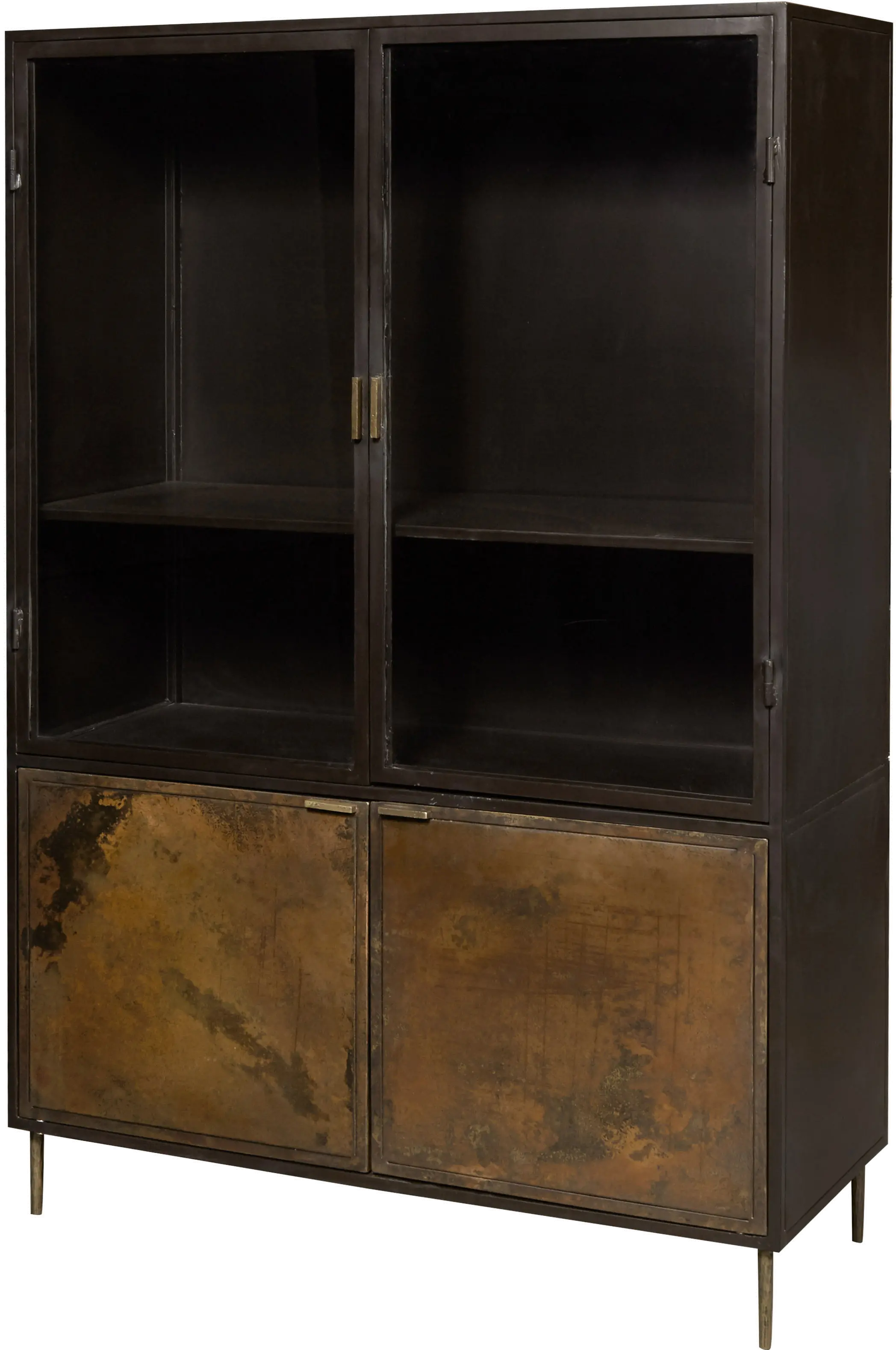 Contemporary Patina Metal Display Cabinet - Modern Eclectic-5