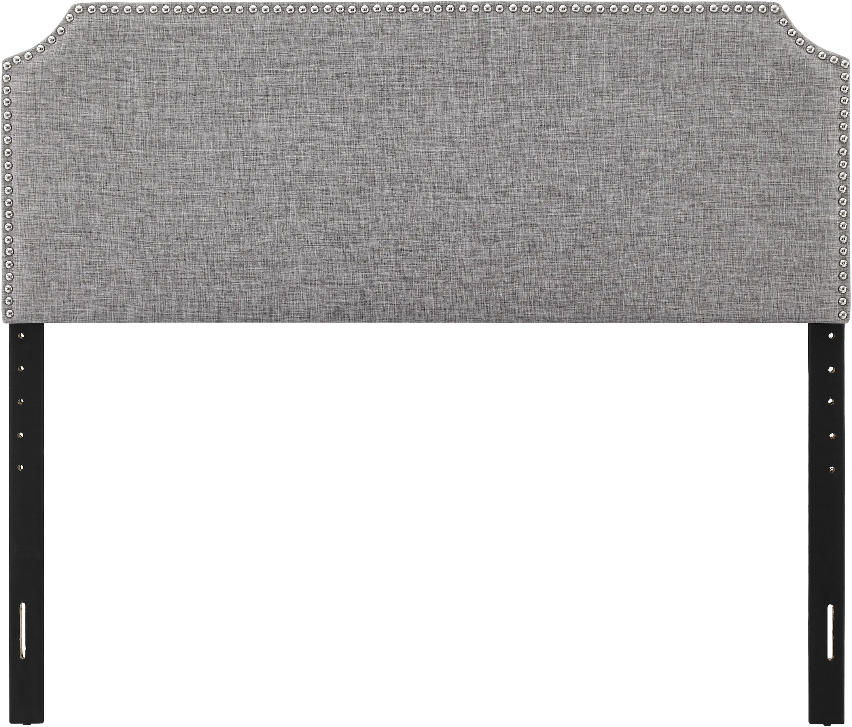 Modern Eclectic Gray Queen Upholstered Headboard and Bench Set-4