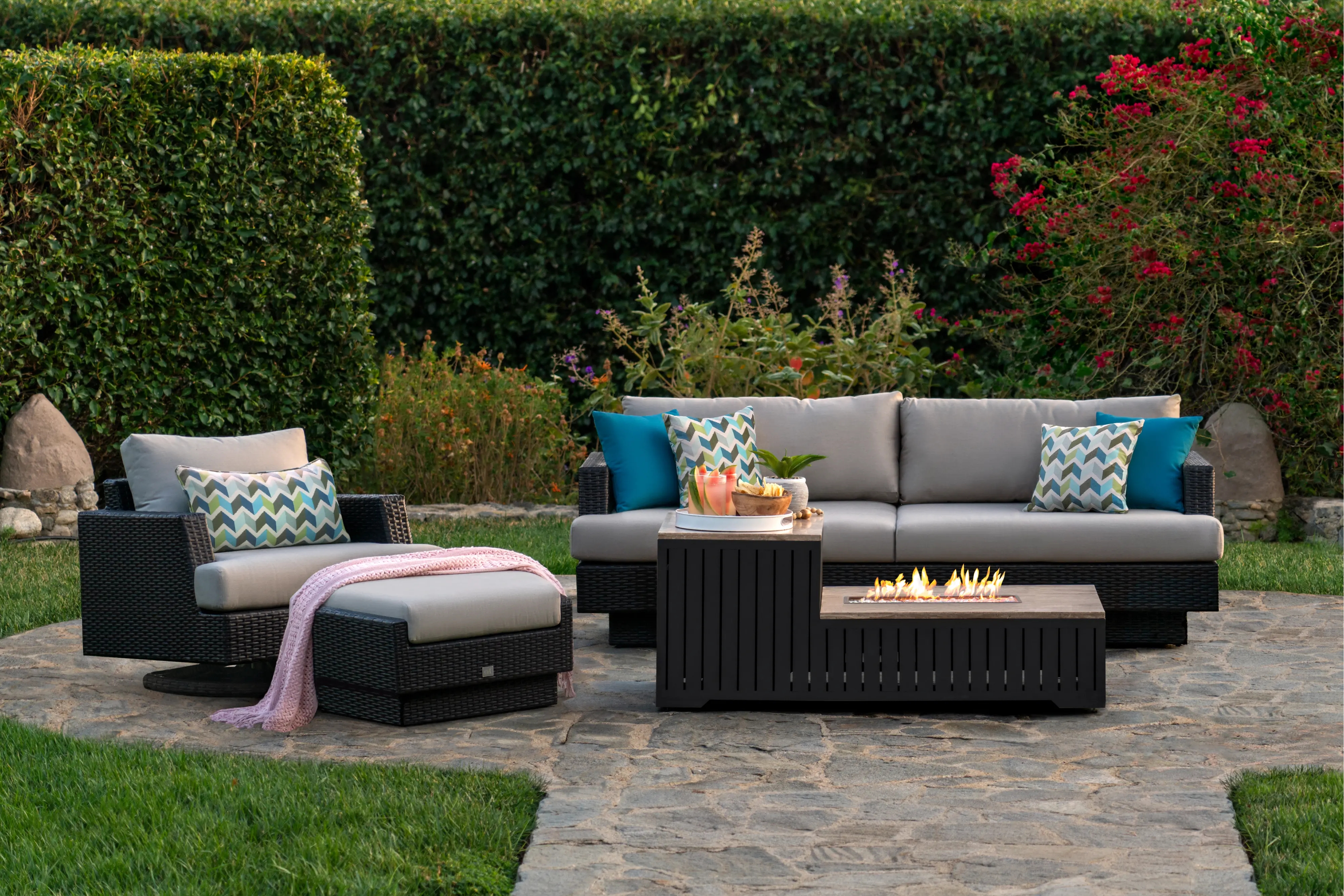 Portofino Patio Motion Chair with Sunbrella Fabric - Espresso-2