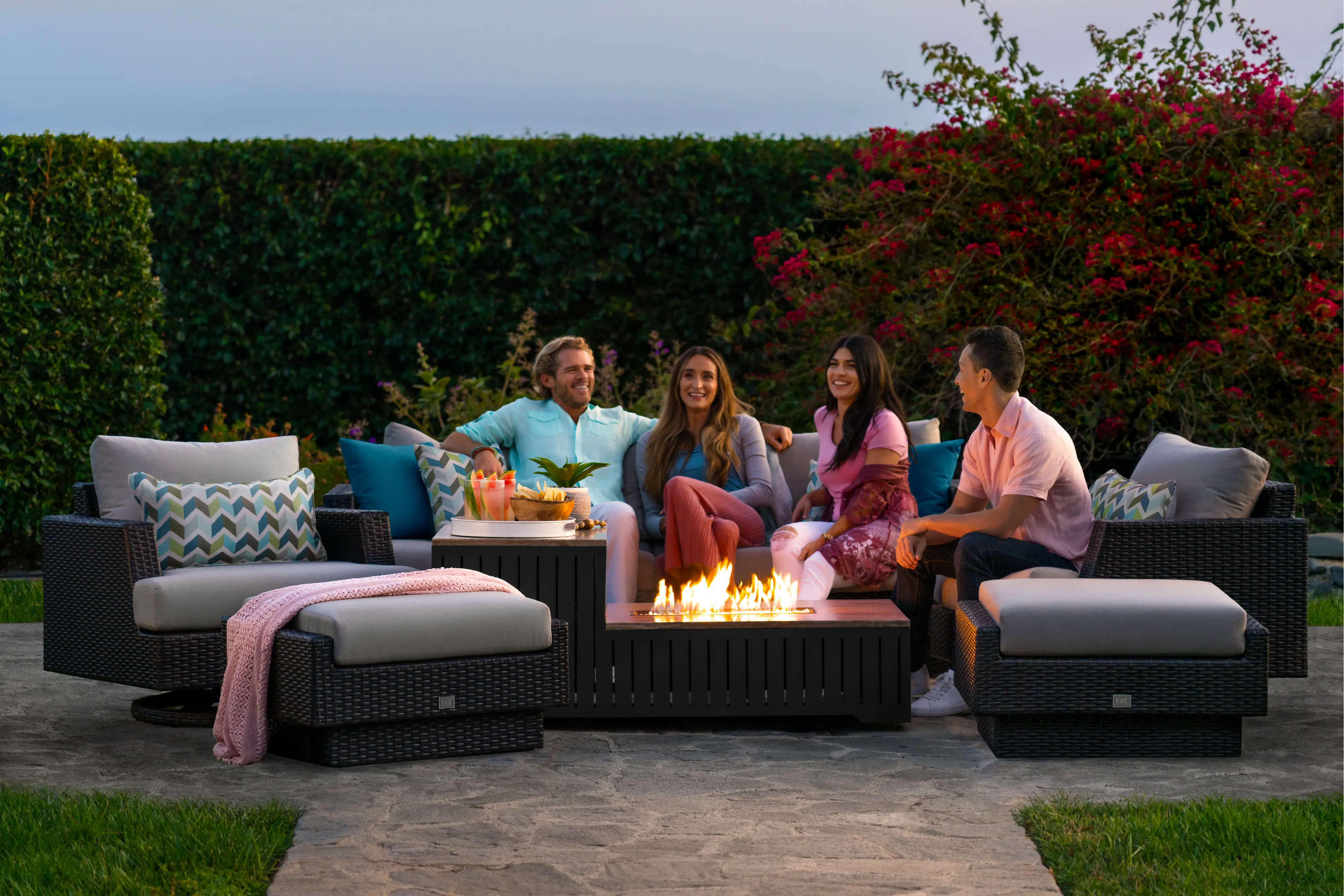 Portofino Patio Motion Chair with Sunbrella Fabric - Espresso-4