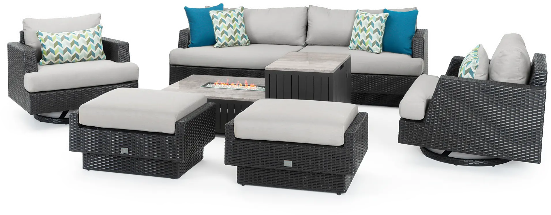 Portofino Patio Motion Chair with Sunbrella Fabric - Espresso-5