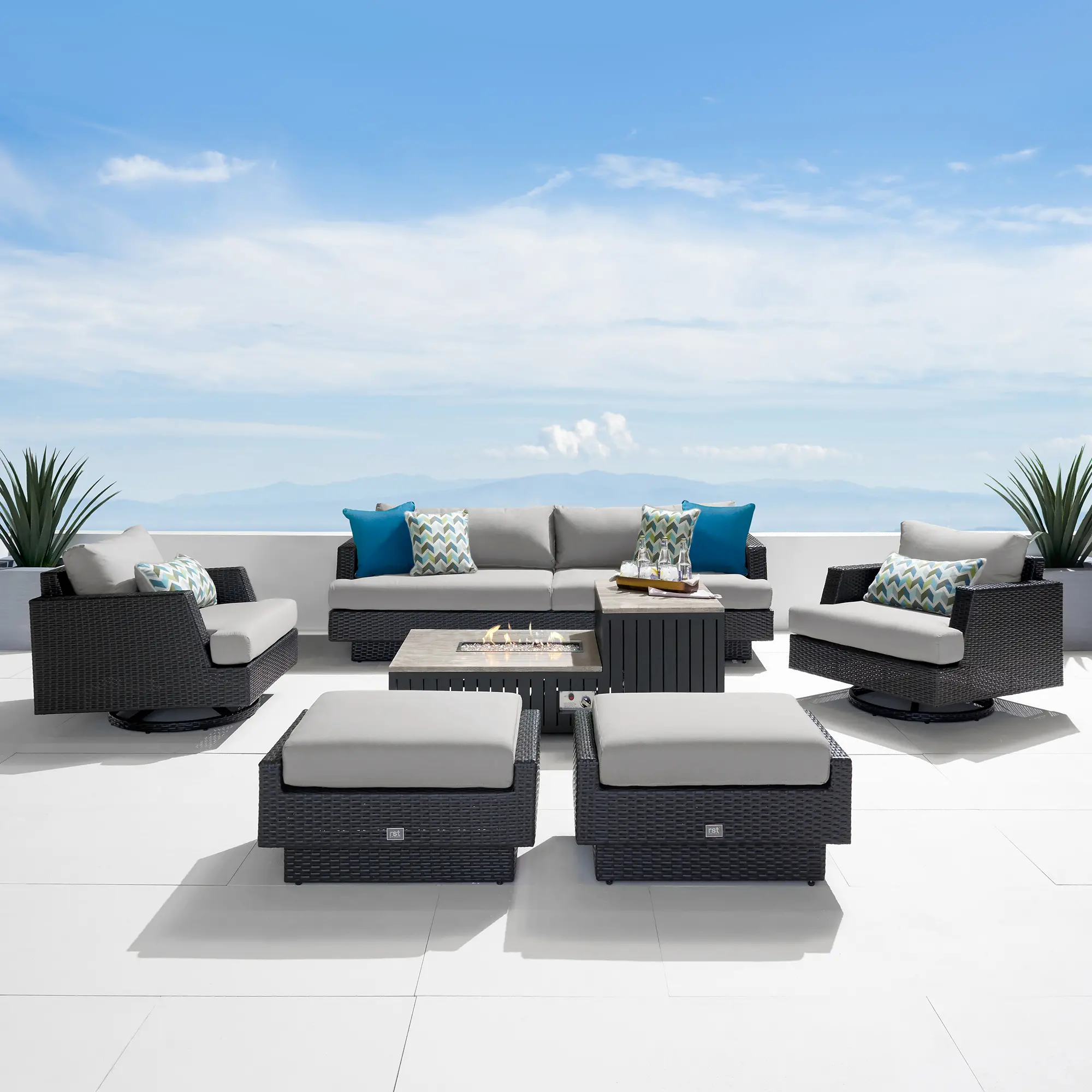 Portofino Patio Motion Chair with Sunbrella Fabric - Espresso-6