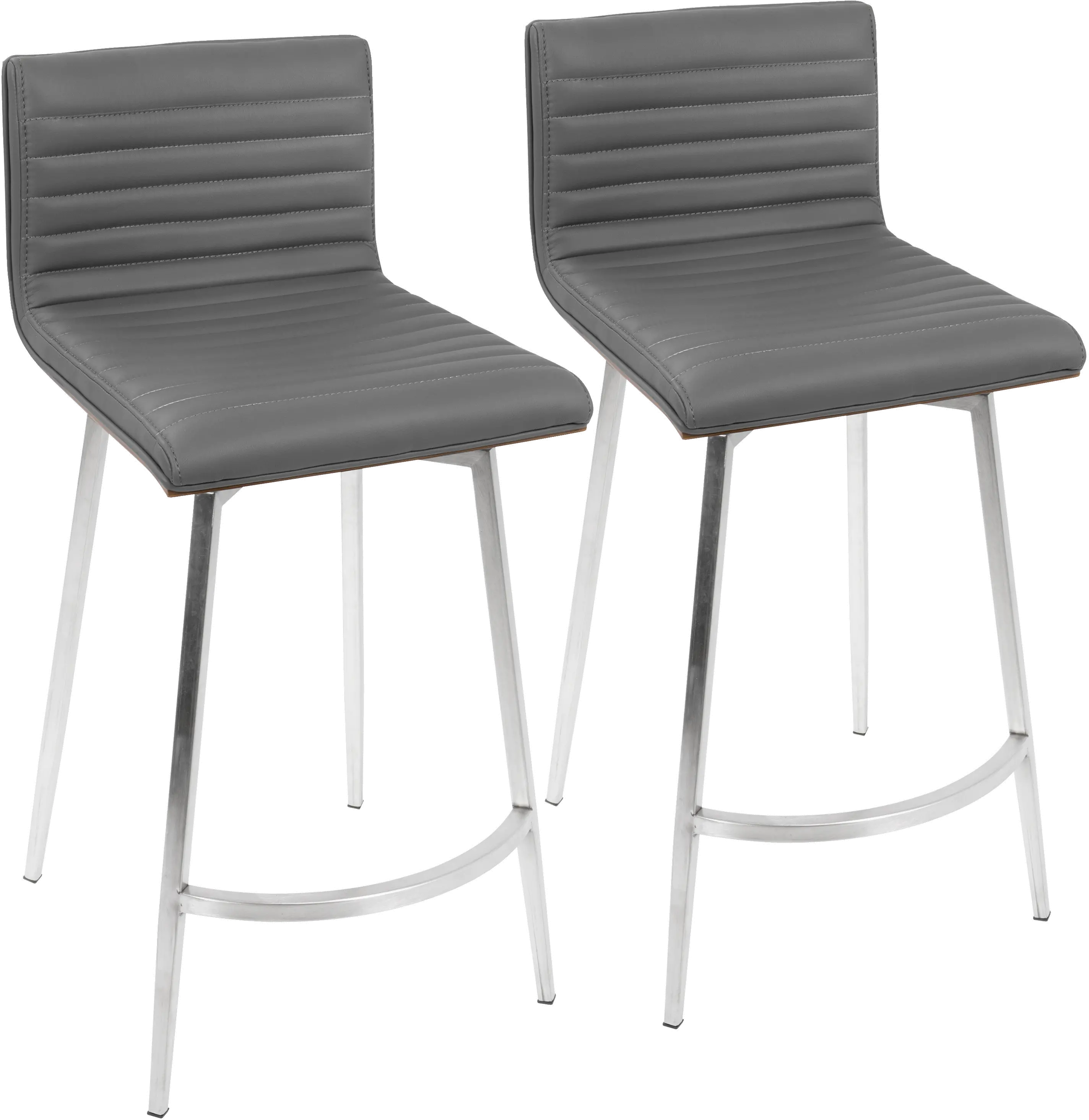 B26-MSNSW WLGY2 Contemporary Gray Swivel Counter Height Stool (Set of 2) - Mason-1