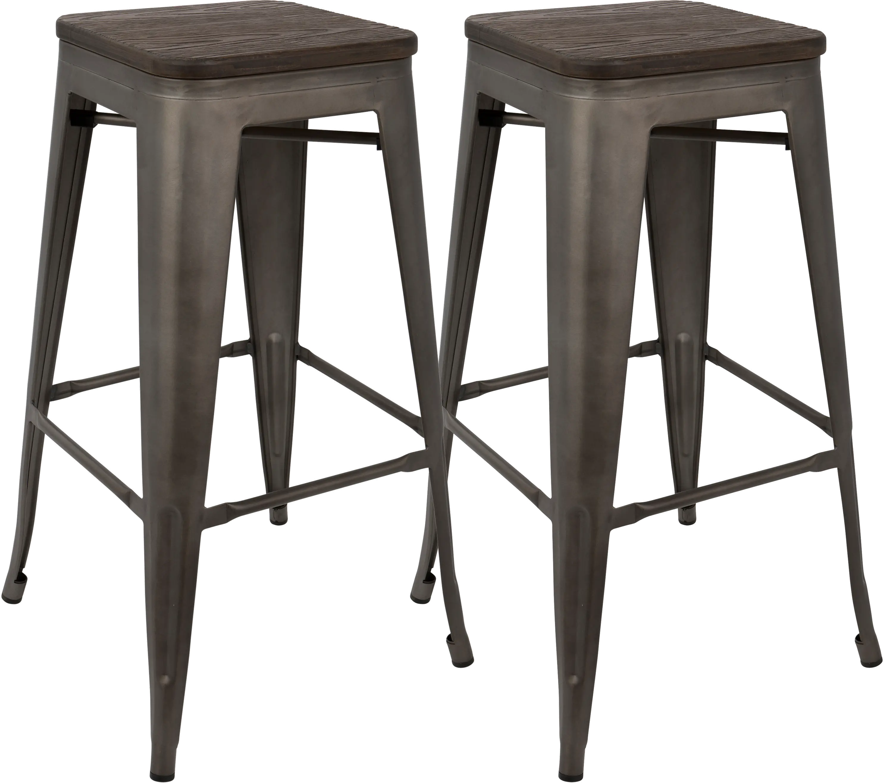 BS-TW-OR DK+AN2 Oregon Espresso Metal Stackable Bar Stool, Set of 2-1