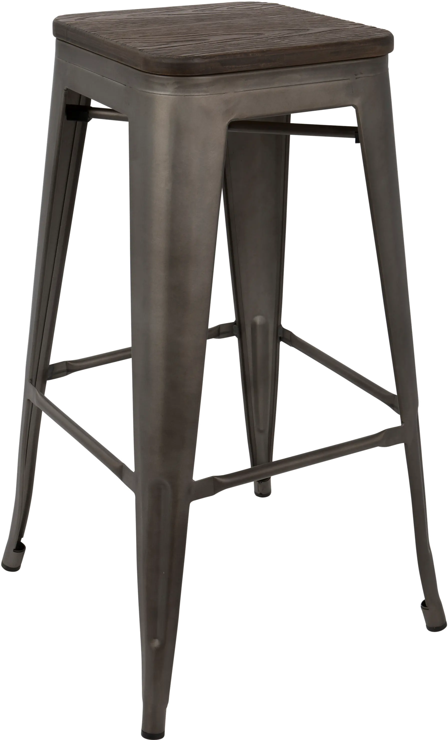 BS-TW-OR DK+AN2 Oregon Espresso Metal Stackable Bar Stool, Set of 2-2