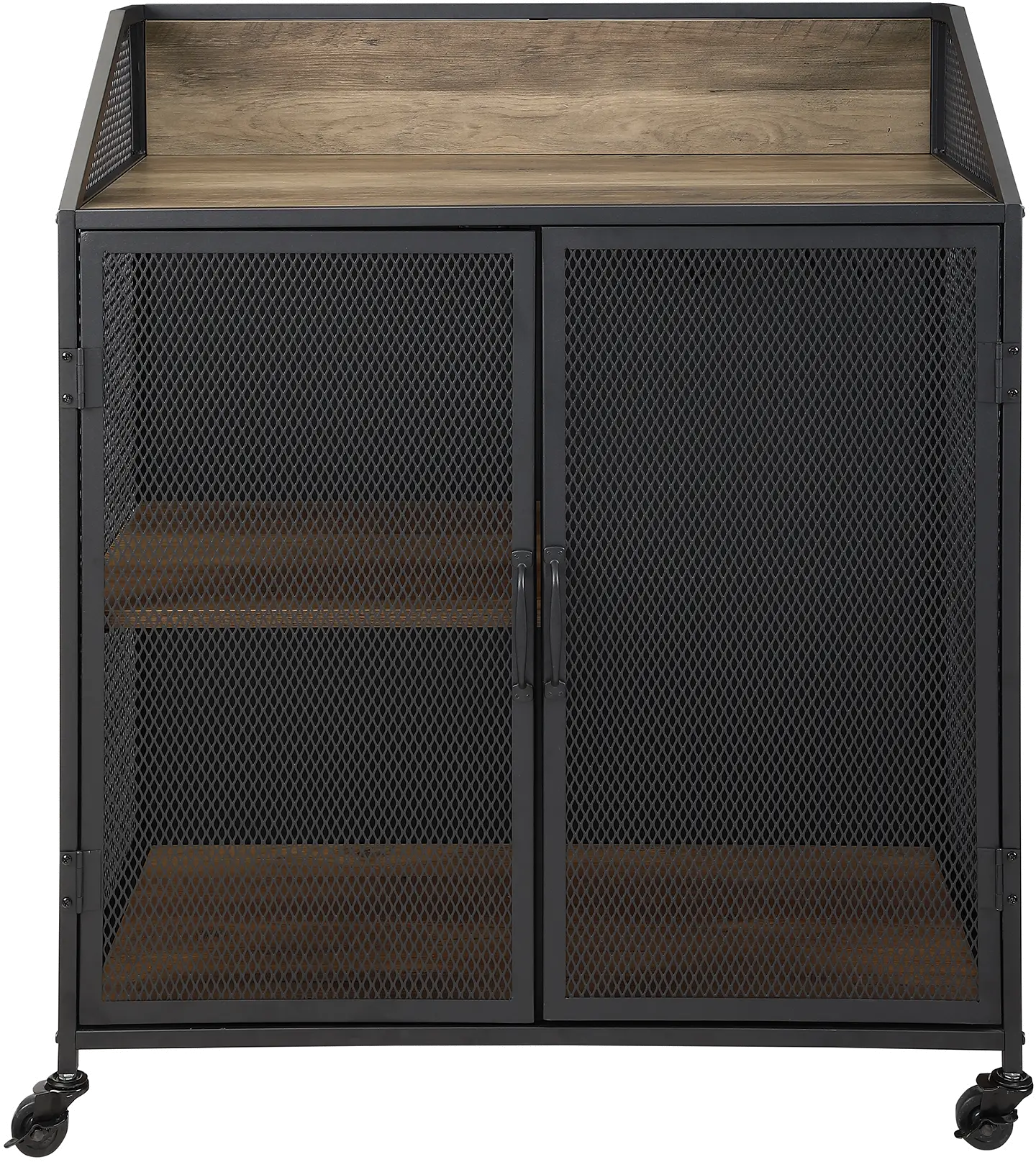 BU33SOIBCRO Avery Rustic Oak 33 Inch Bar Cabinet - Walker Edison-1