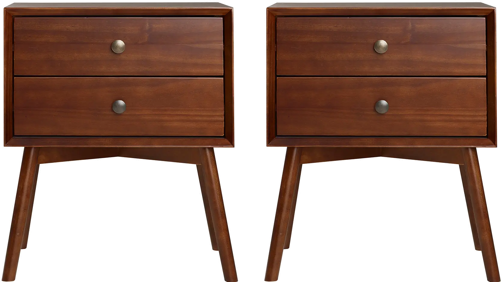 BR25MC2DWT Rosie Mid Century Modern Walnut 2-Drawer Nightstand - Walker Edison-1
