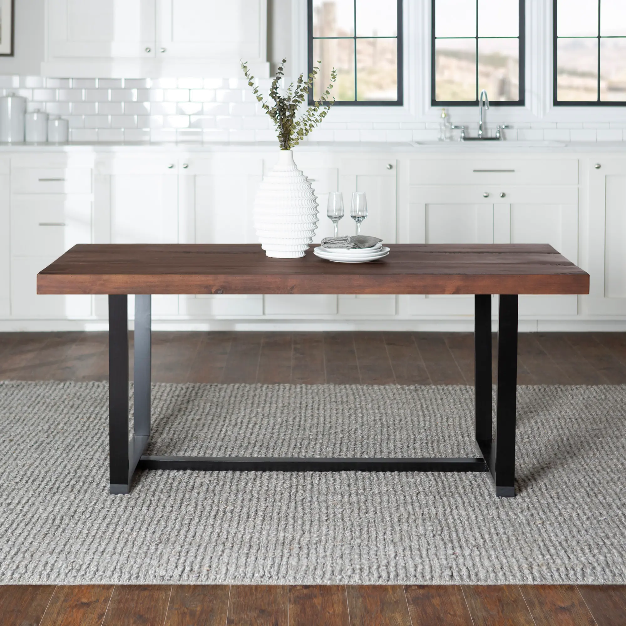 TW72DSWMA Argon Rustic Mahogany 72 Inch Dining Table - Walker Edison-3