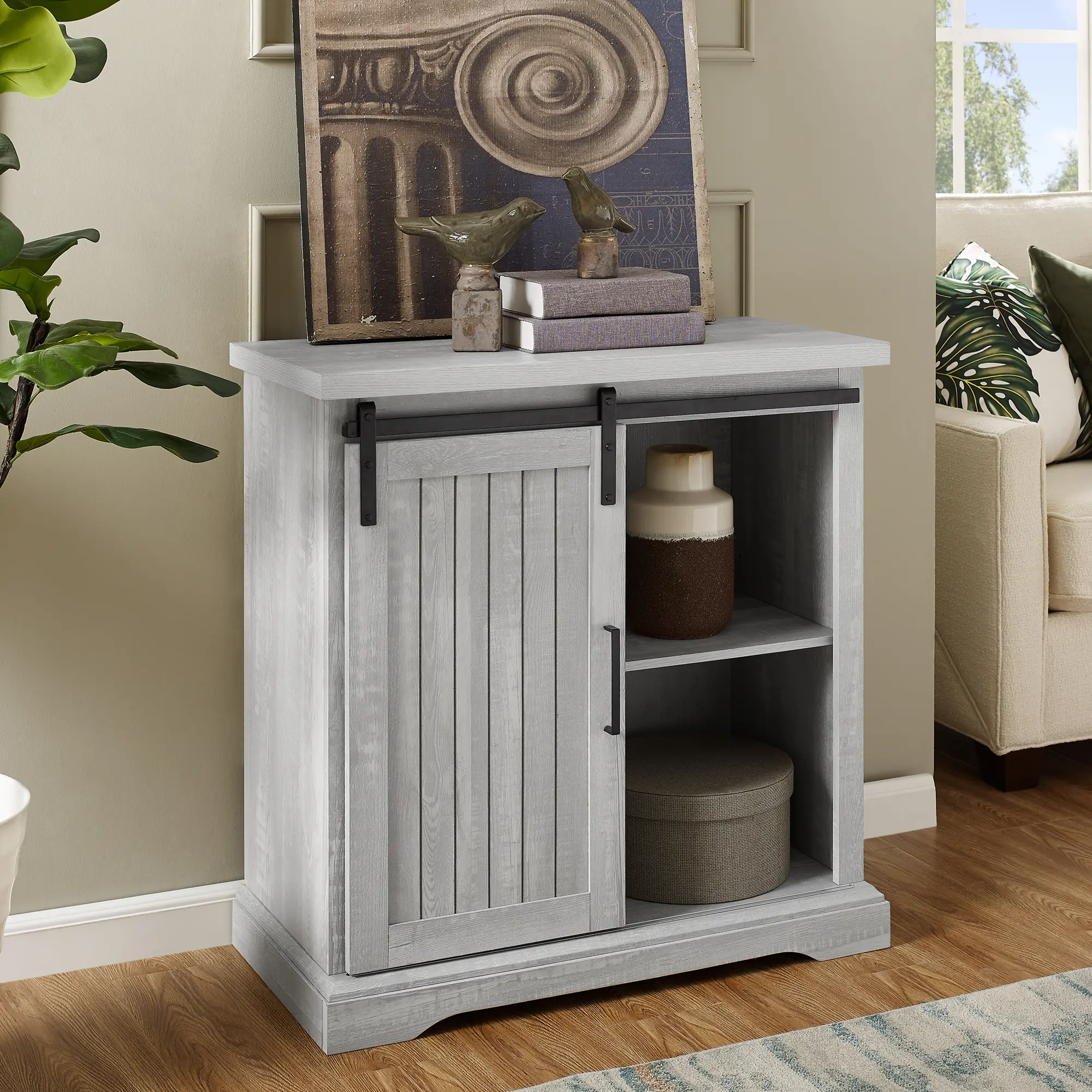 AF32ALGRDST Stone Gray Modern Farmhouse Accent Cabinet - Walker Edison-1