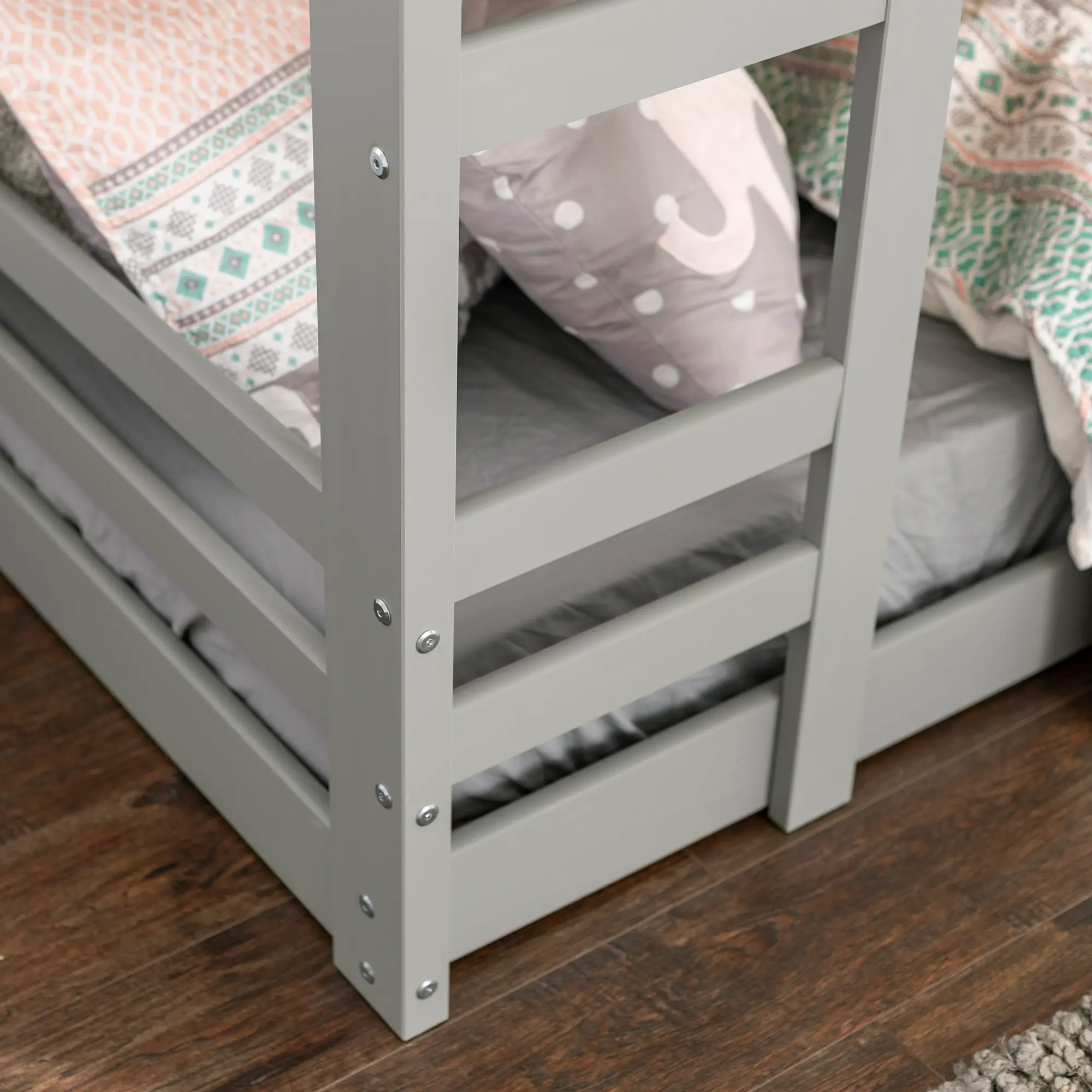 BWJRTOTGY Gray Low Twin-over-Twin Bunk Bed - Walker Edison-4