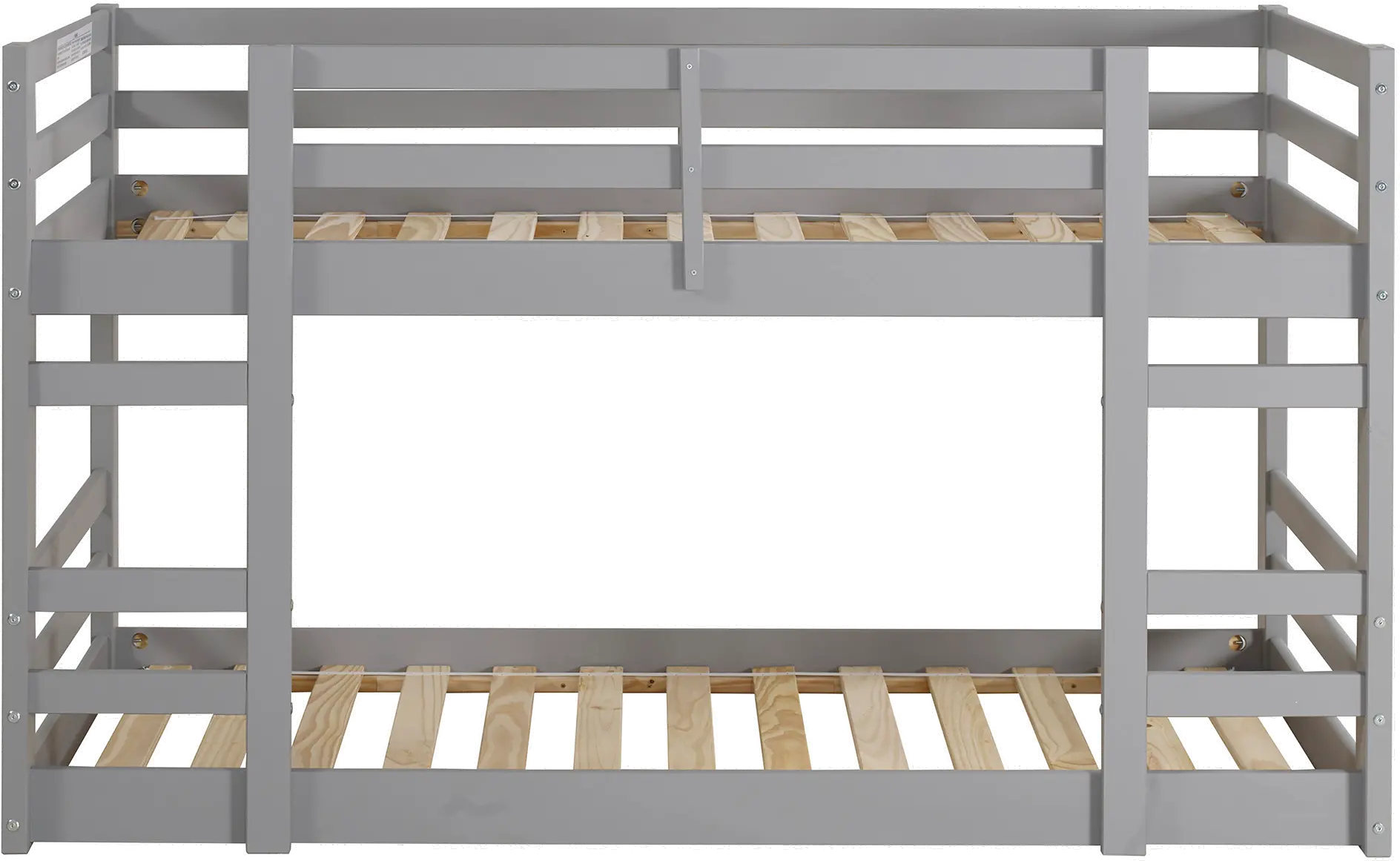 BWJRTOTGY Gray Low Twin-over-Twin Bunk Bed - Walker Edison-1