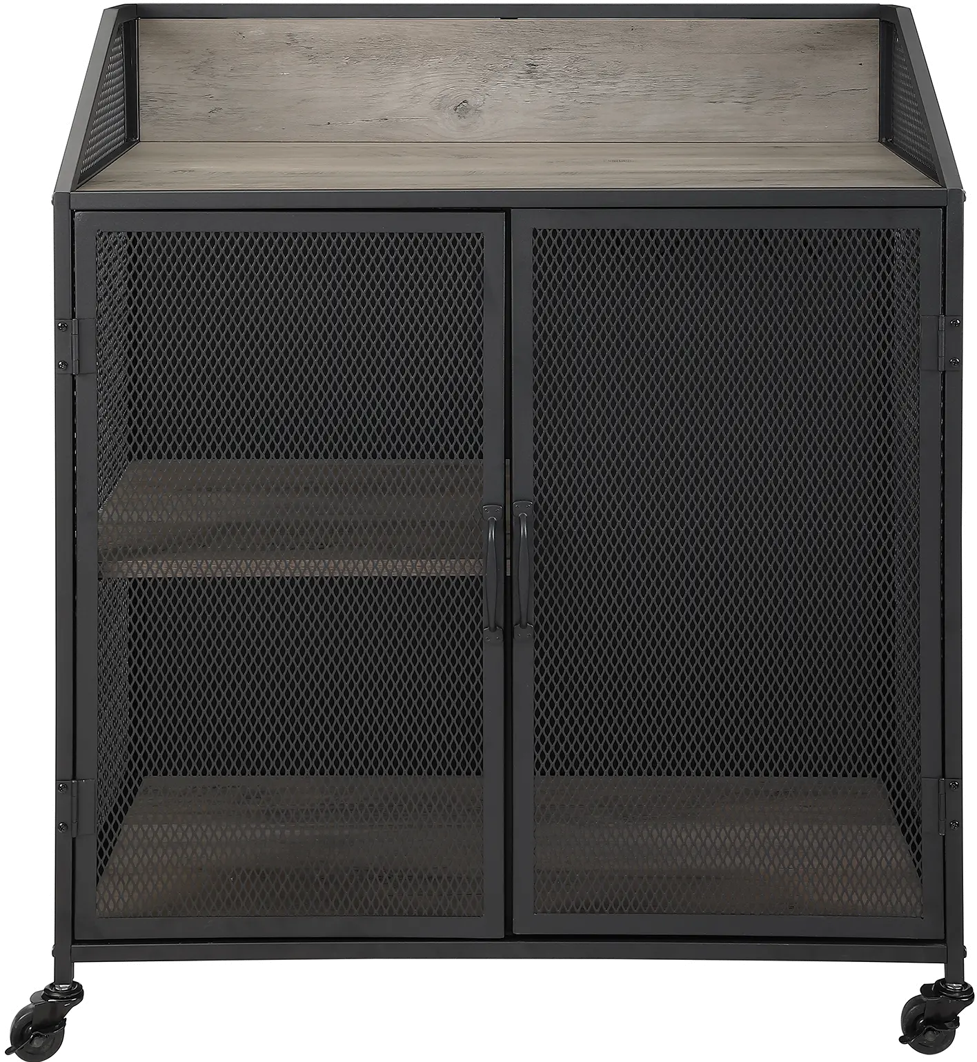 BU33SOIBCGW Avery Gray Wash 33 Inch Bar Cabinet - Walker Edison-1
