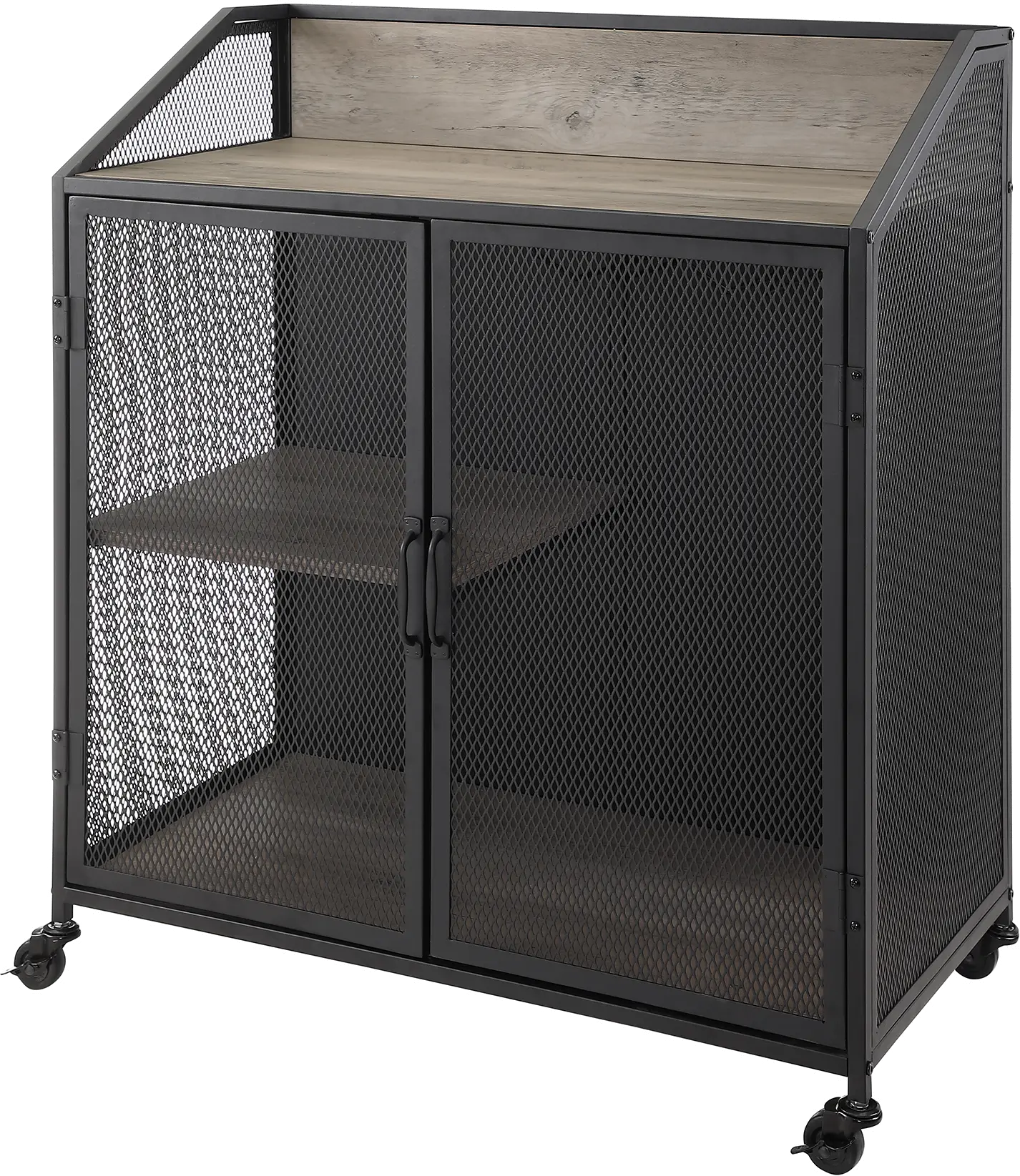 BU33SOIBCGW Avery Gray Wash 33 Inch Bar Cabinet - Walker Edison-4