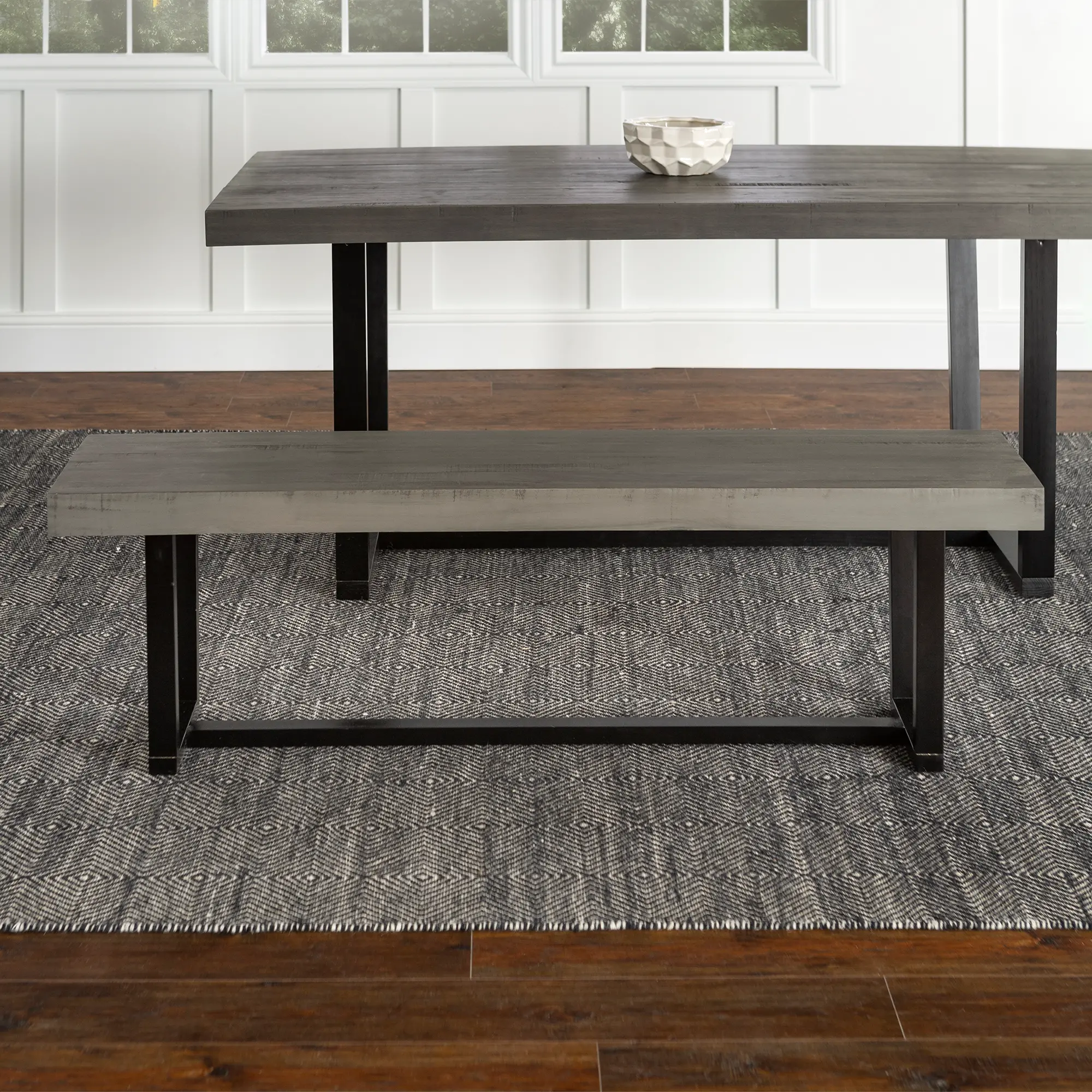 B60SWDGY Argon Gray 60 Inch Dining Room Bench - Walker Edison-2