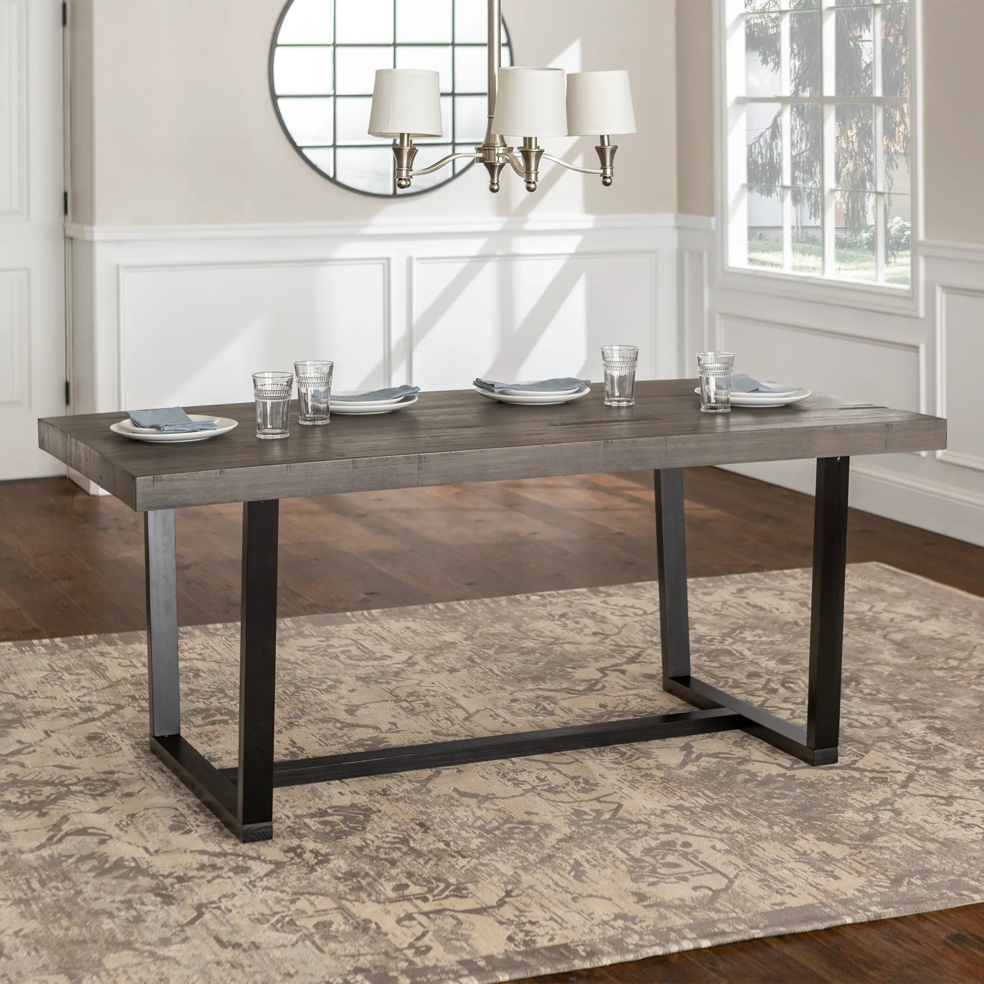 TW72DSWGY Argon Rustic Gray 72 Inch Dining Room Table - Walker Edison-2