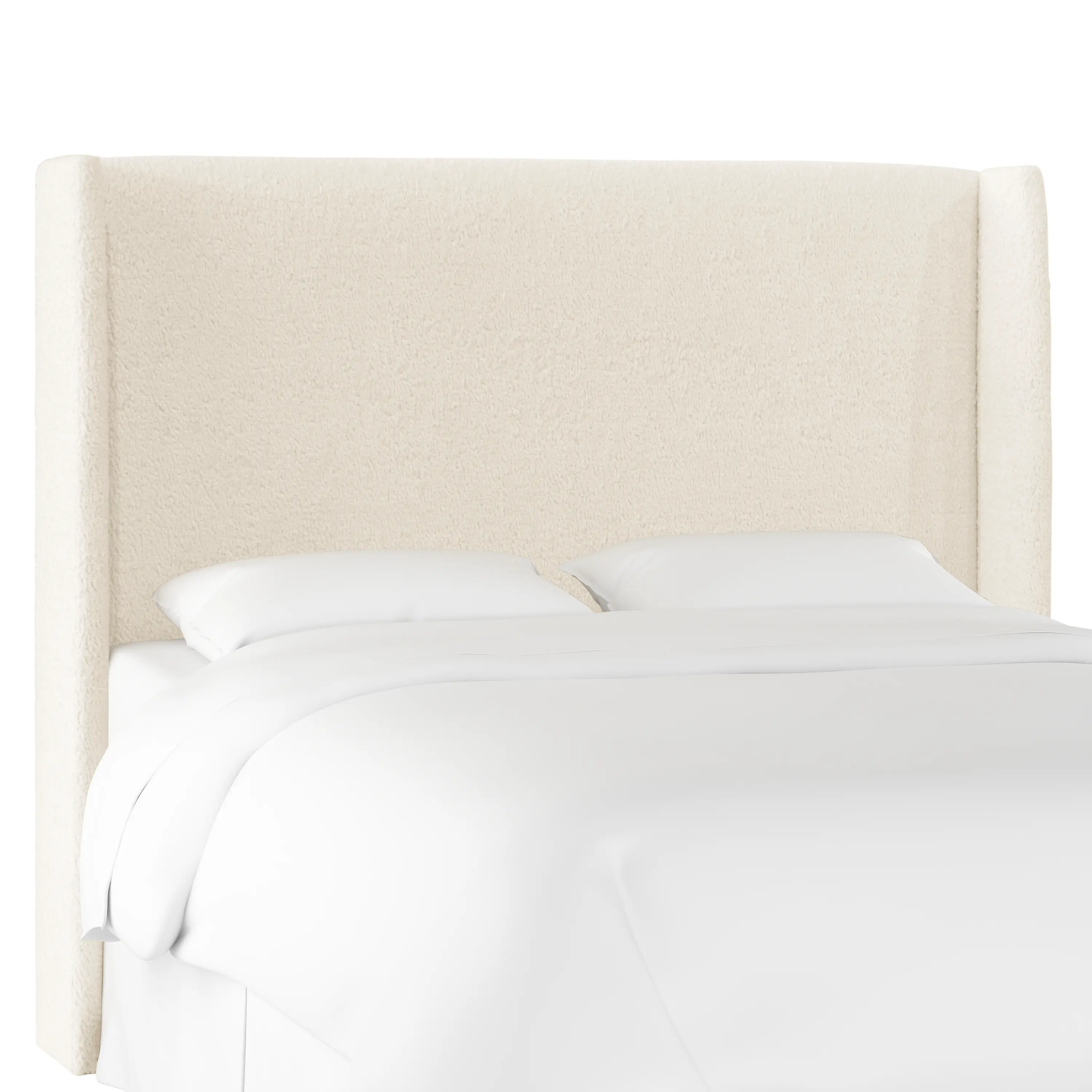 432QSHPSNTR Tiffany Sherpa Curved Wingback Queen Headboard - Skyline Furniture-1