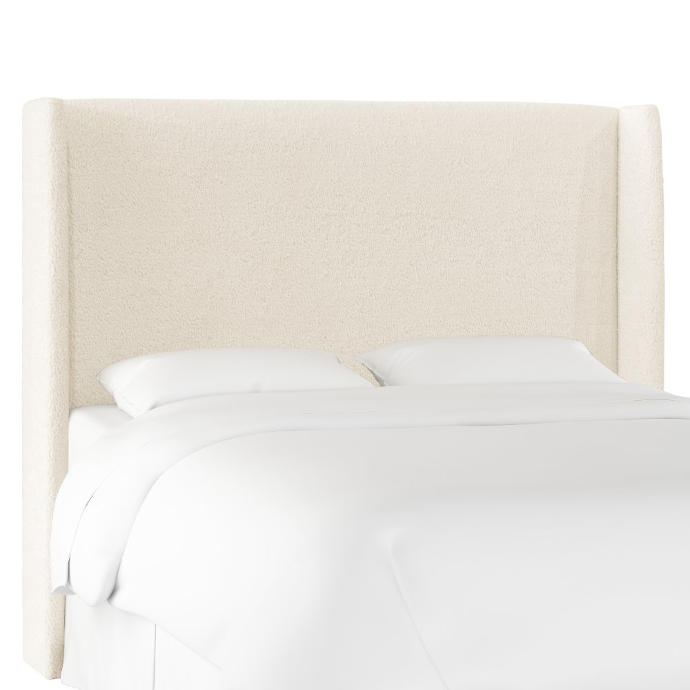 Tiffany Sherpa Curved Wingback Queen Headboard - Skyline Furniture