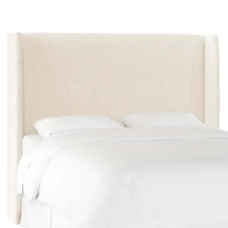 Tiffany Sherpa Curved Wingback King Headboard - Skyline Furniture