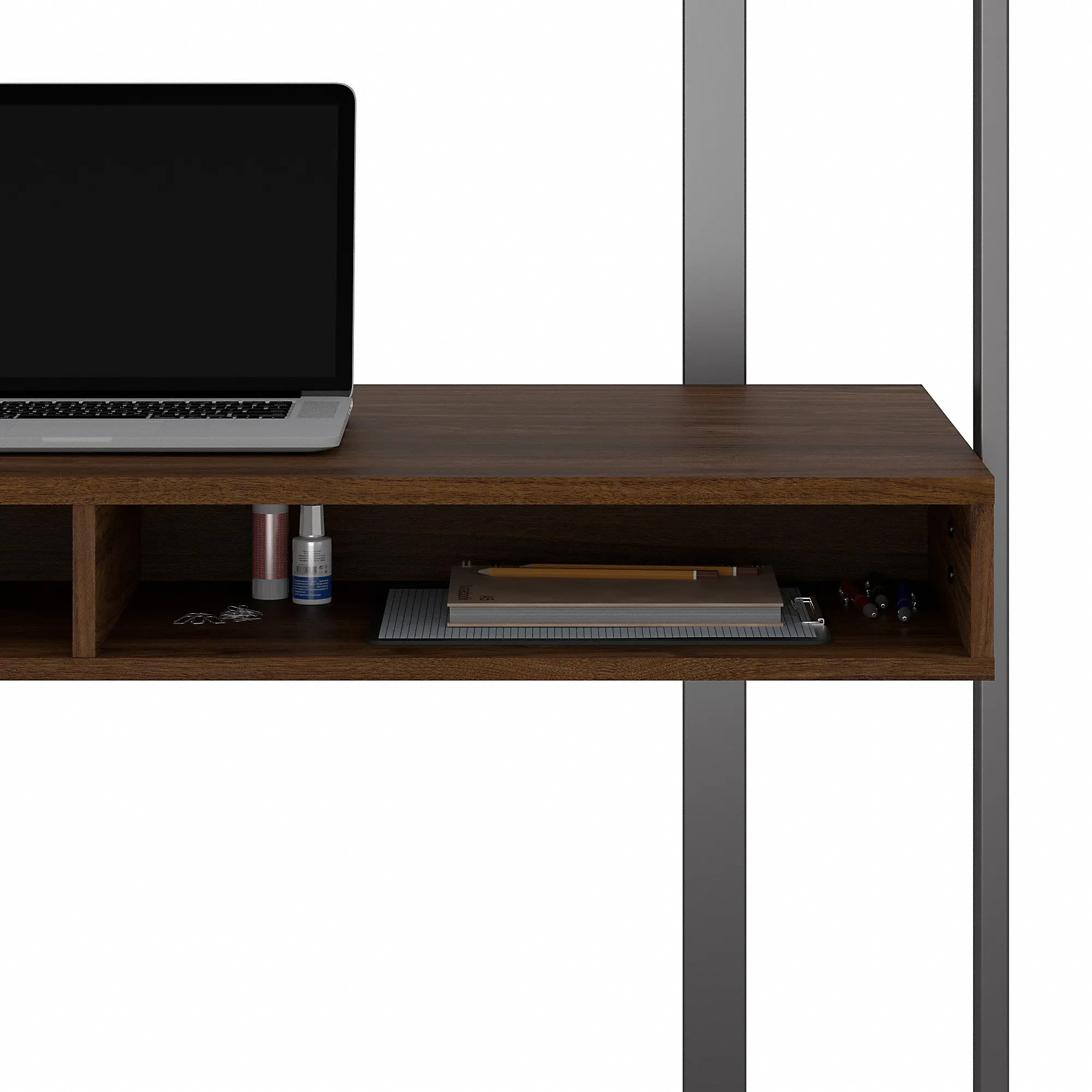 ACU152MW-03 Walnut Small Computer Desk with Hutch - Bush Furniture-4