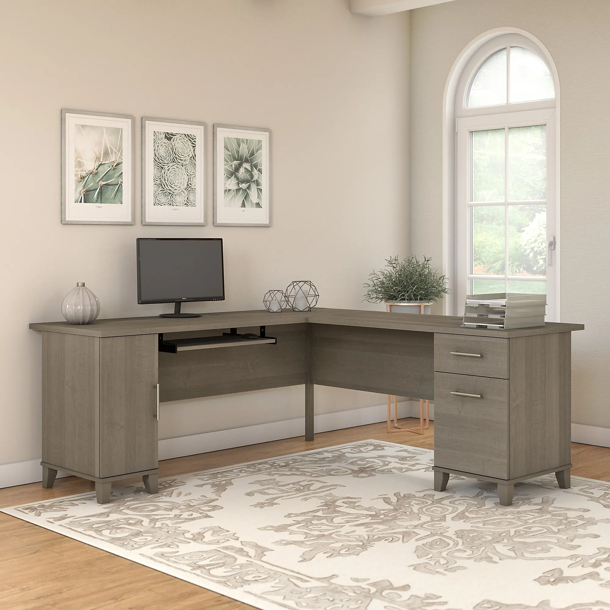 WC81610K Contemporary Ash Gray 72 Inch L-Shaped Desk - Sommerset-2