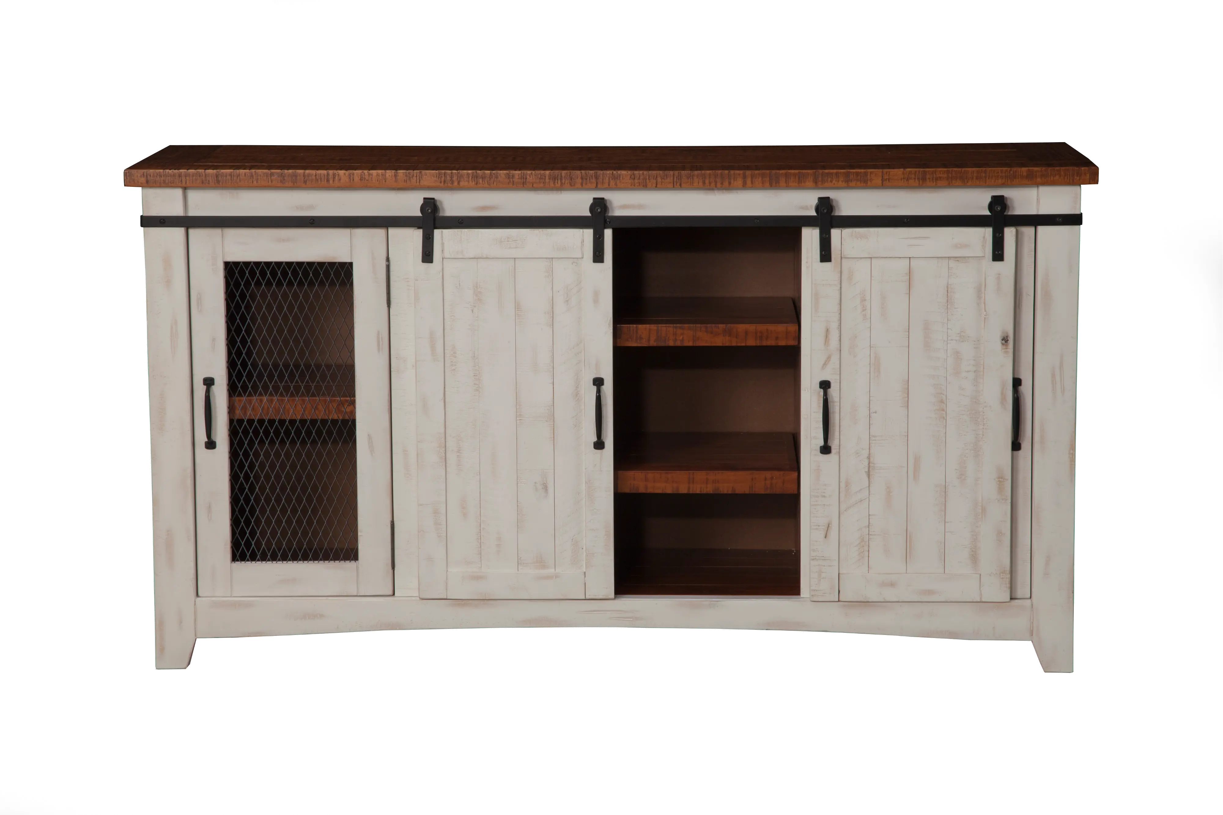 Camden White Wash and Barnwood TV Stand-3