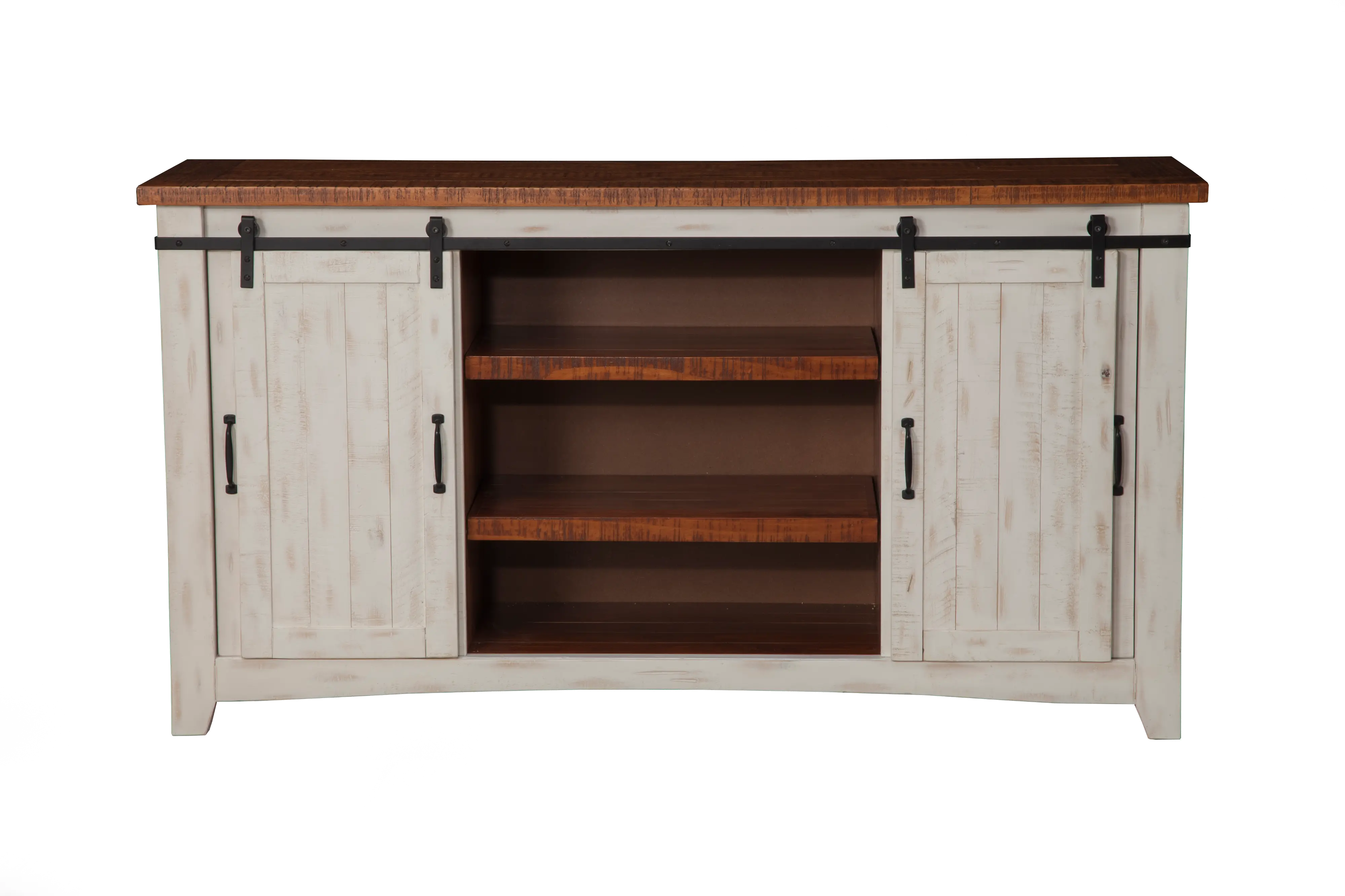 Camden White Wash and Barnwood TV Stand-4