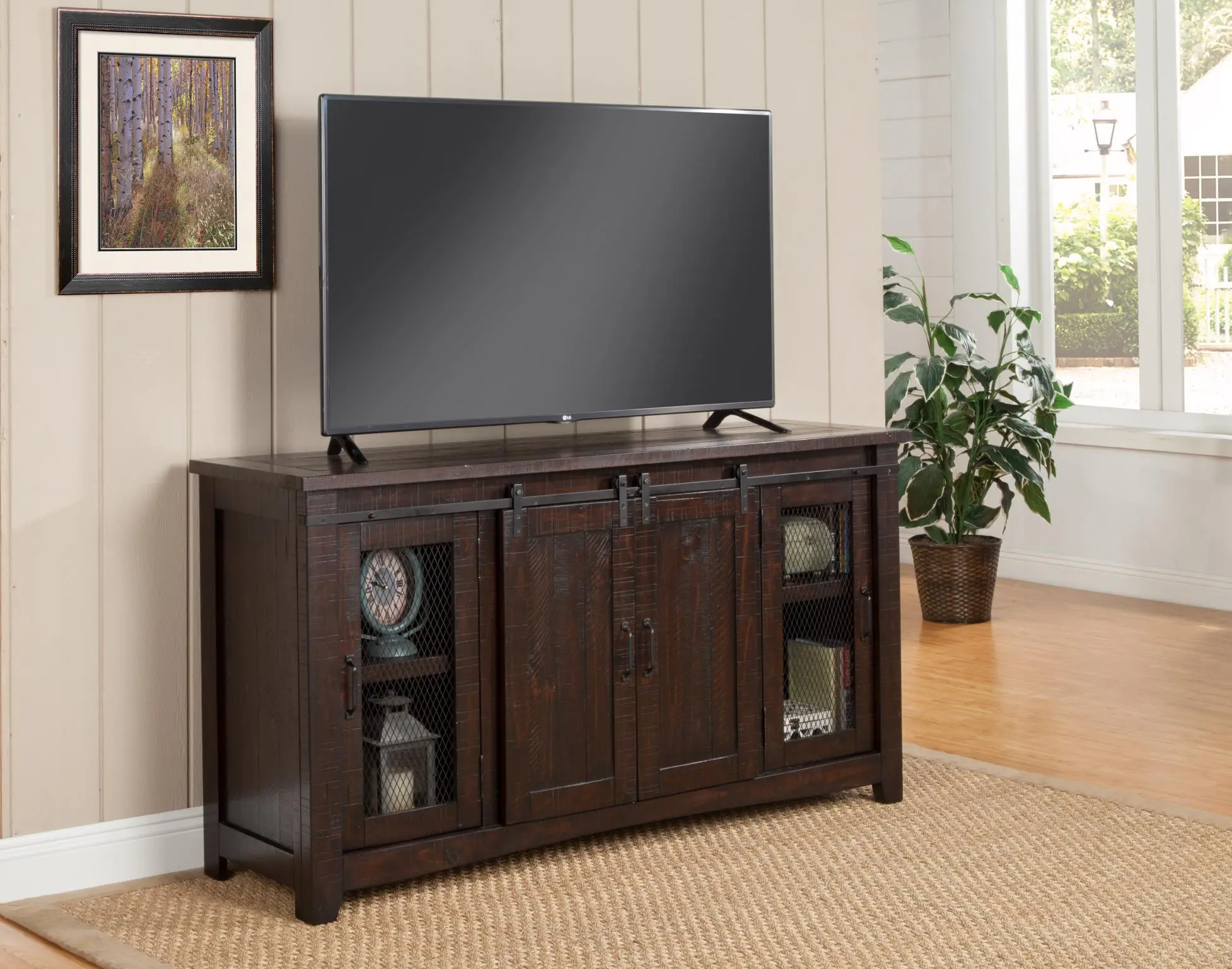 Camden Espresso Brown Farmhouse TV Stand-2