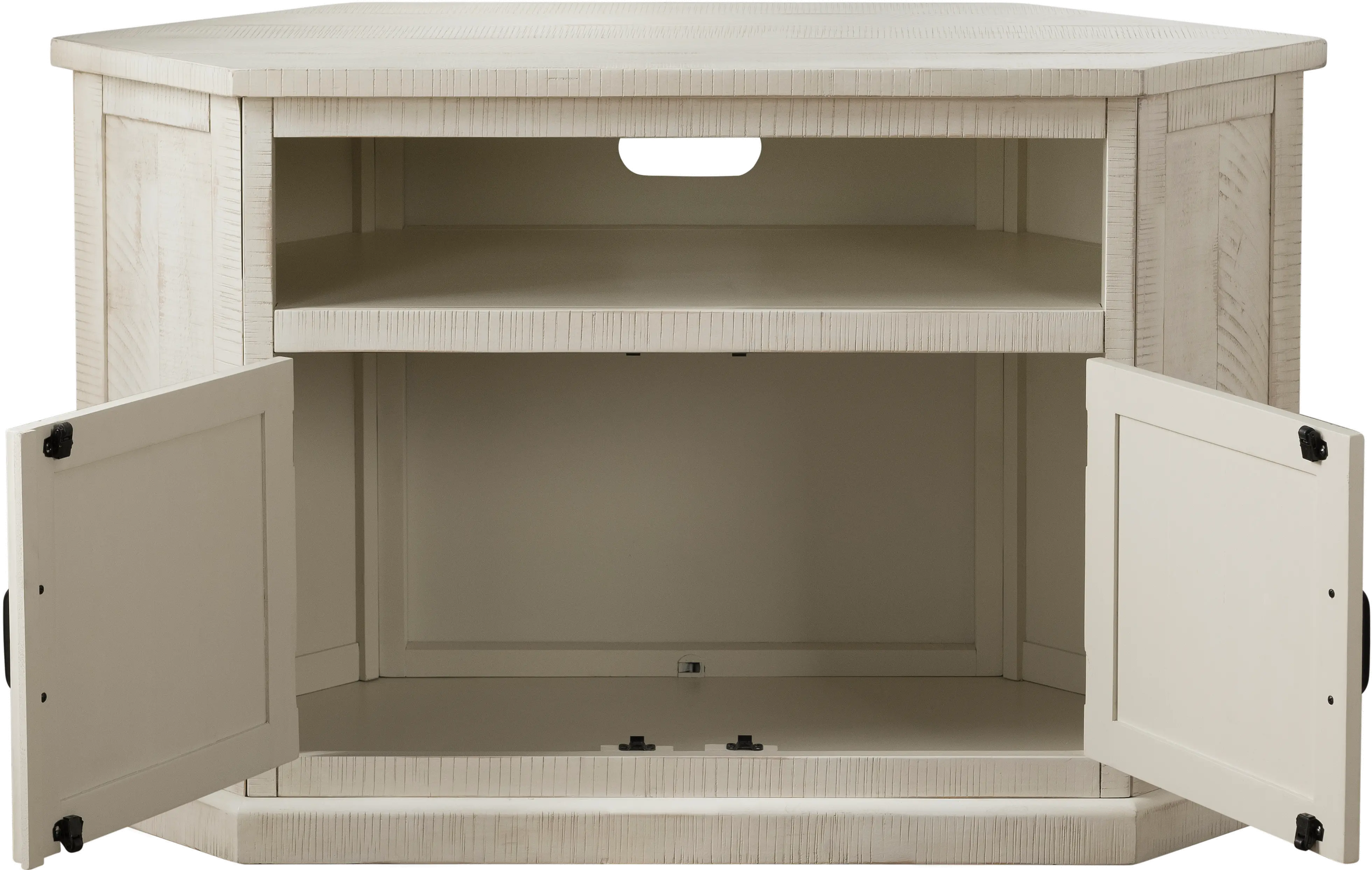 Antique White Country Corner TV Stand-3