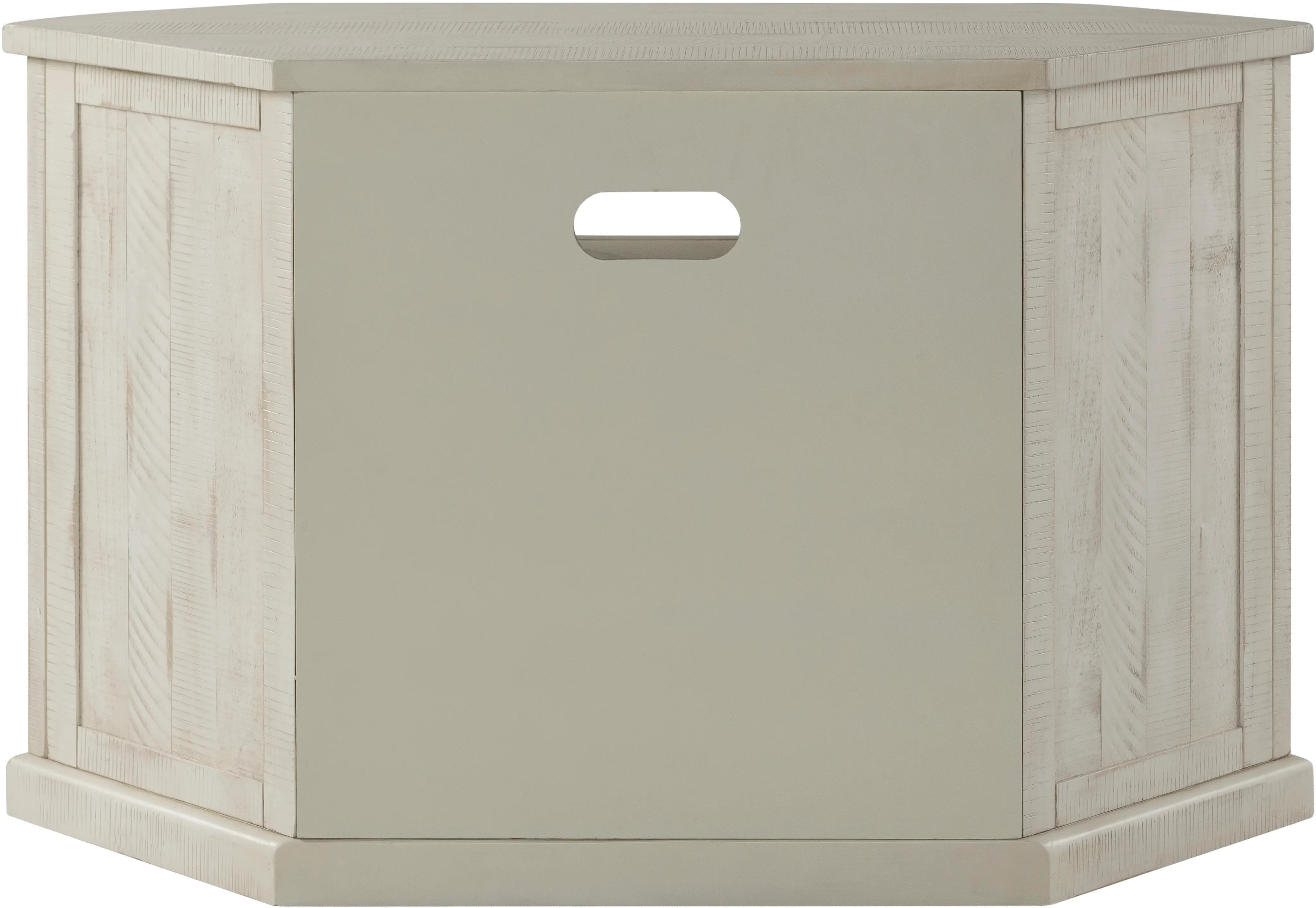 Antique White Country Corner TV Stand-5