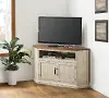 Antique White and Pine Corner TV Stand