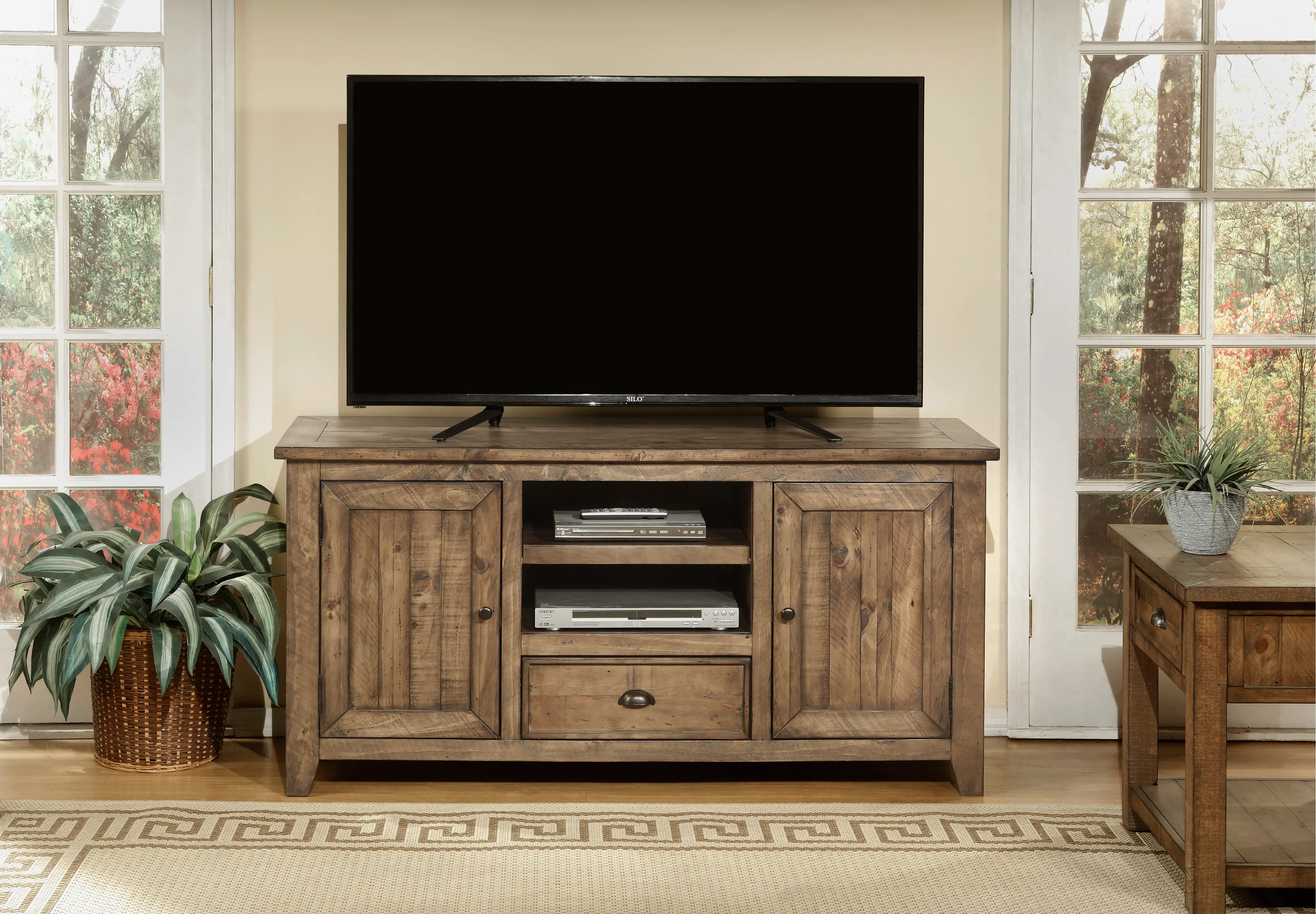 Natural Wood 60 Inch TV Stand-2