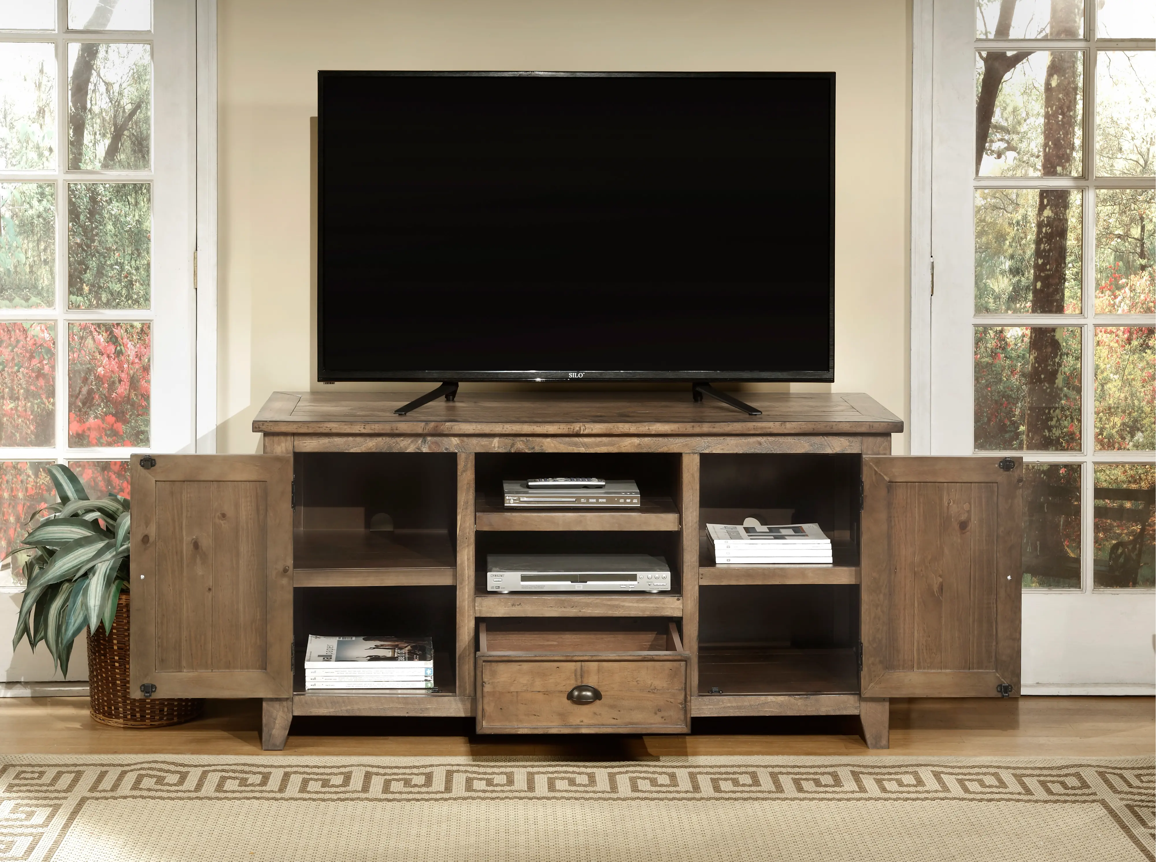 Natural Wood 60 Inch TV Stand-3