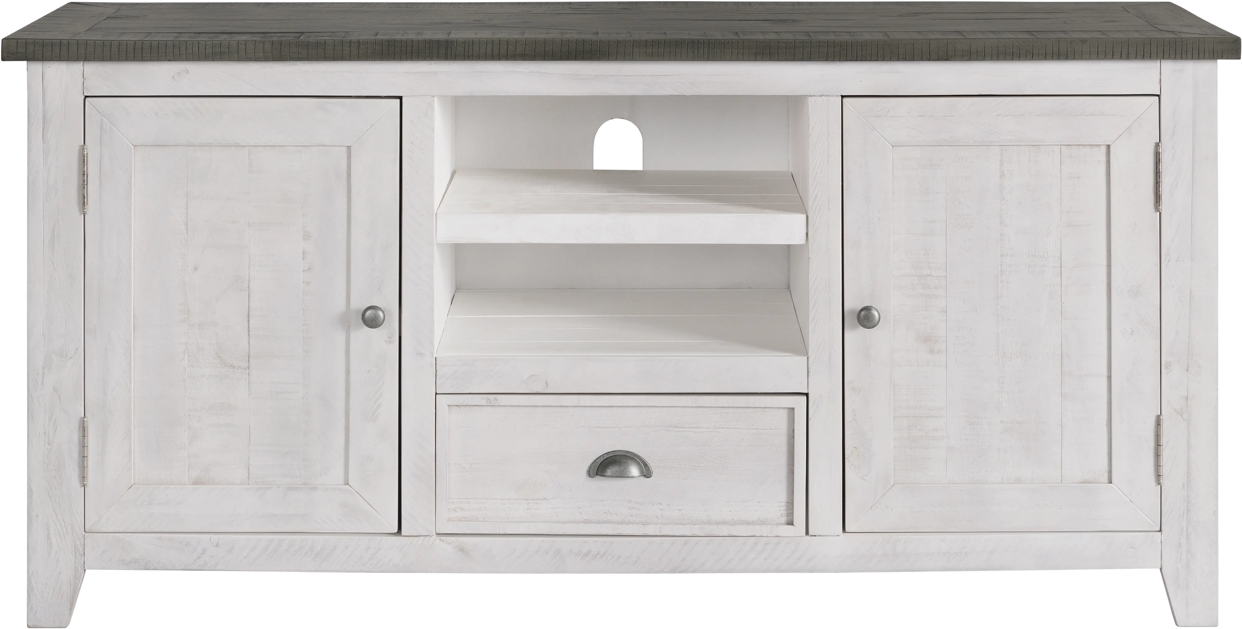 White Washed and Gray 60 Inch TV Stand-3