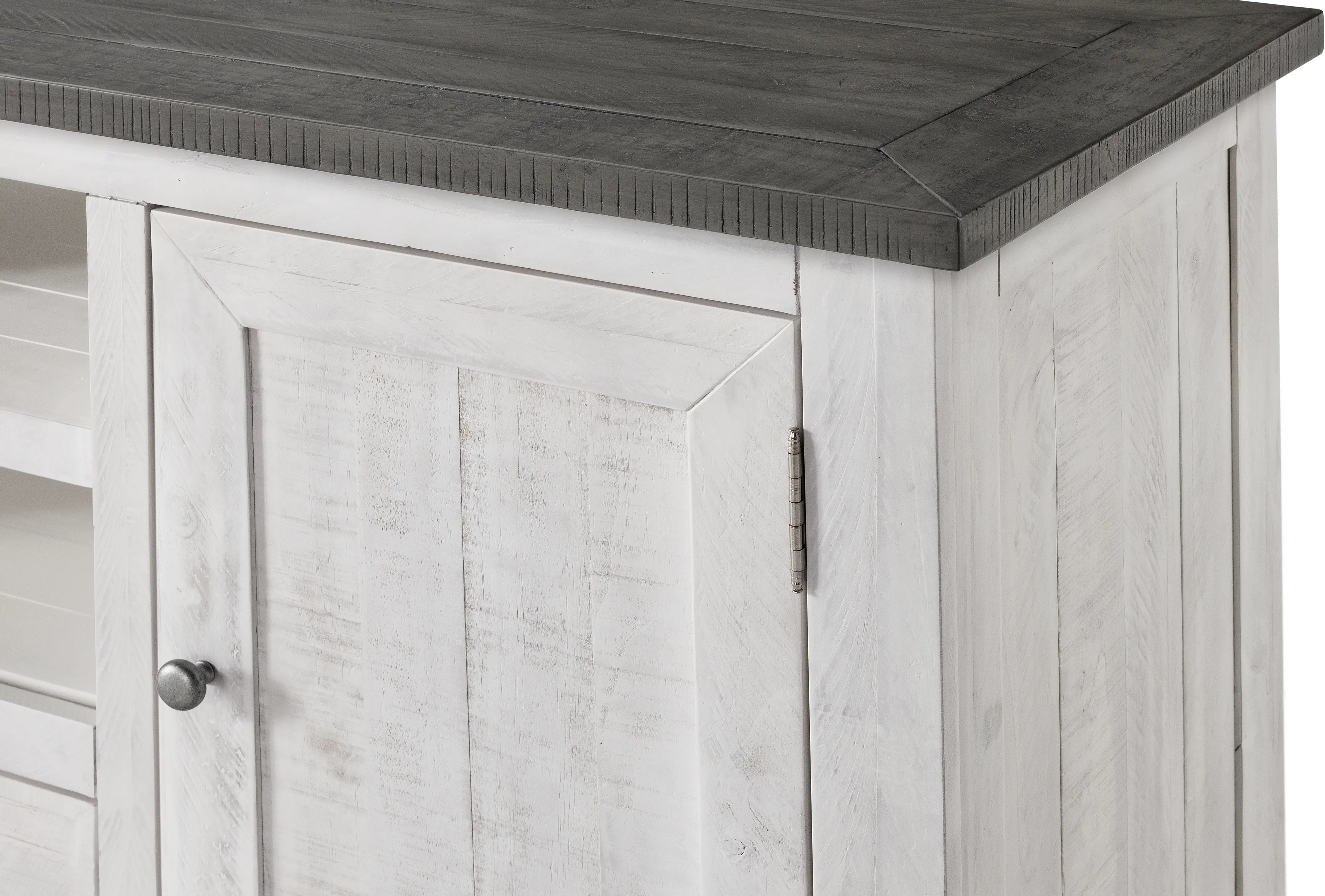 White Washed and Gray 60 Inch TV Stand-5