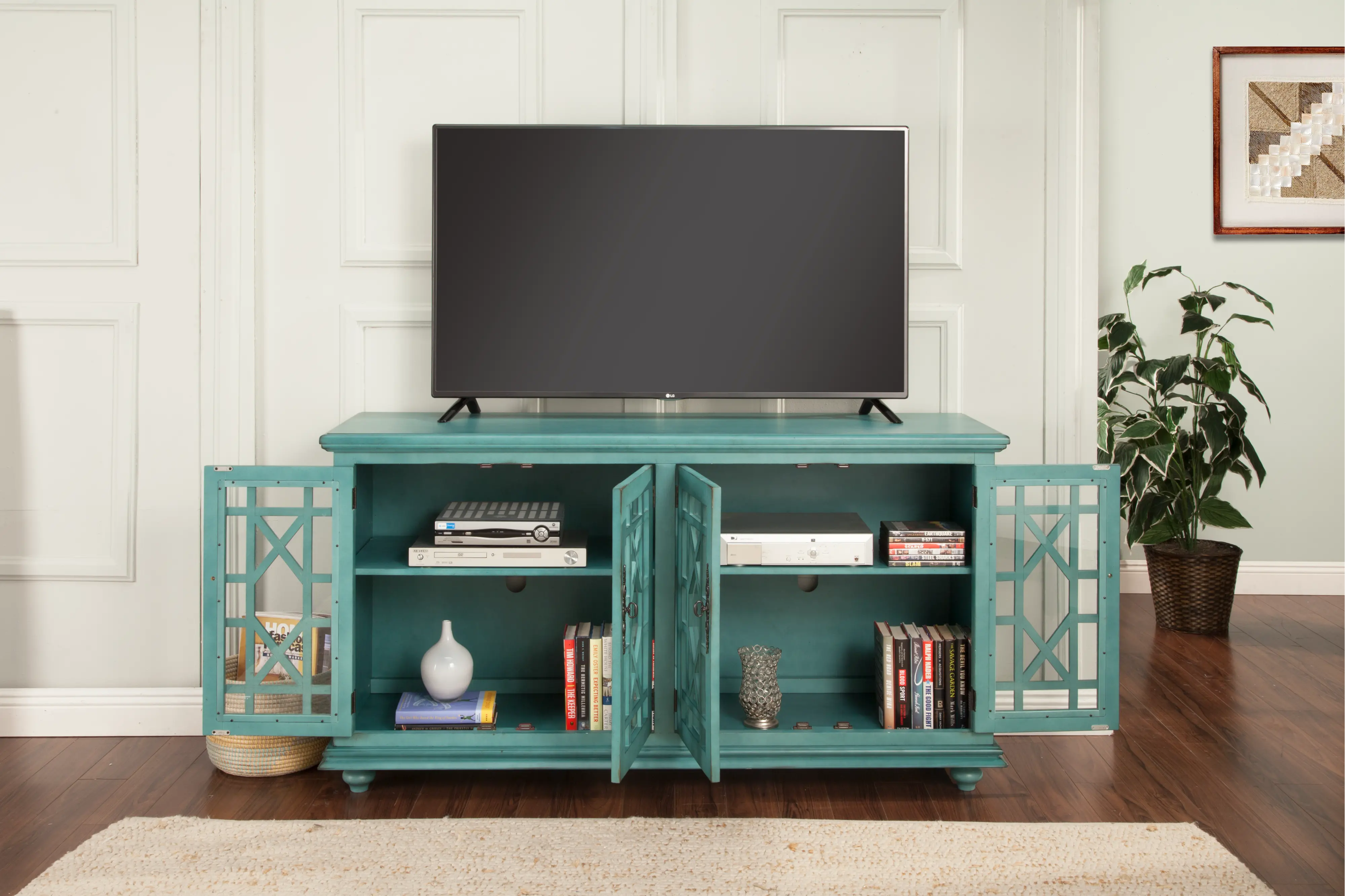 Jules Glam Teal TV Stand-3