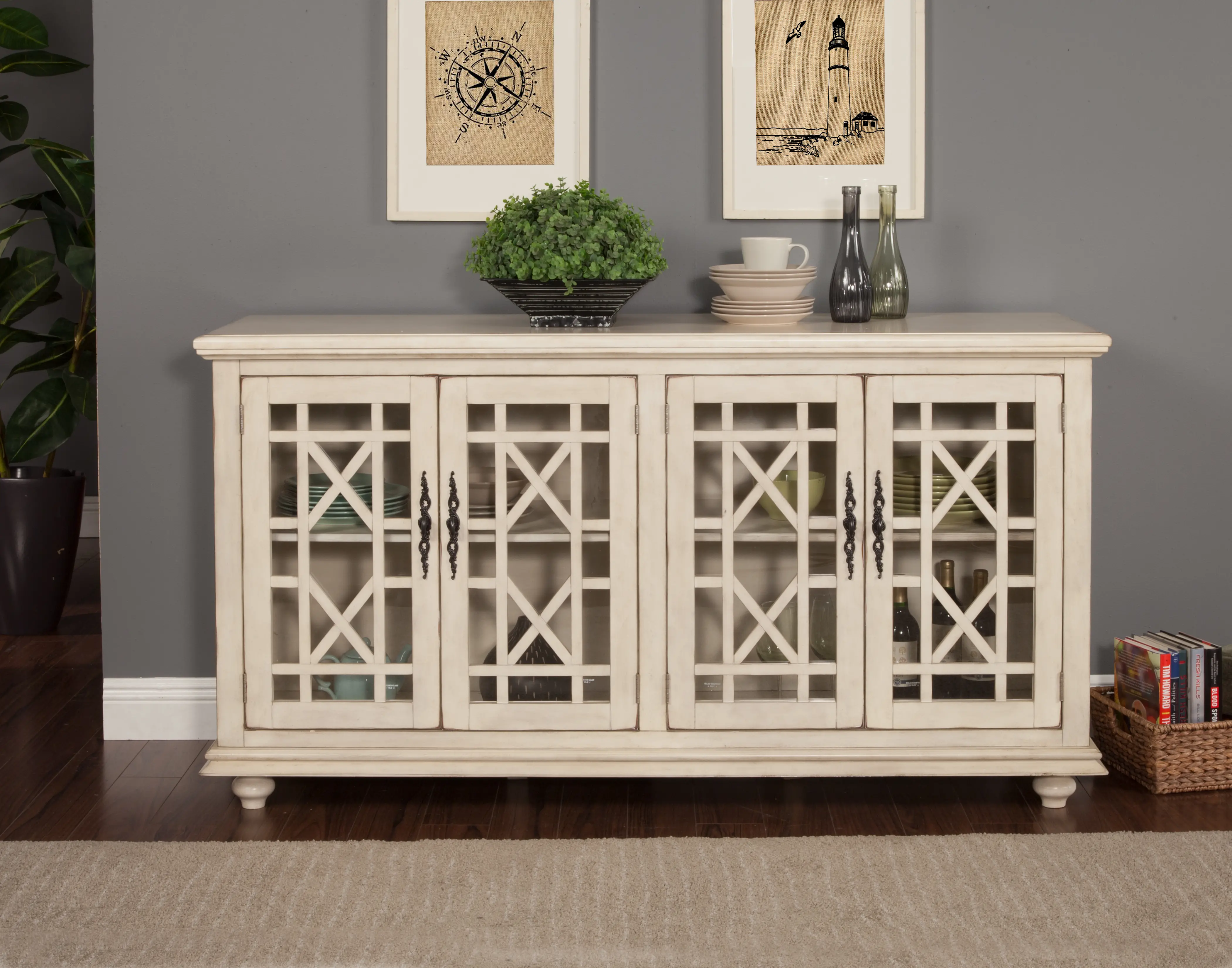 Jules Antique White 63 Inch TV Stand-1